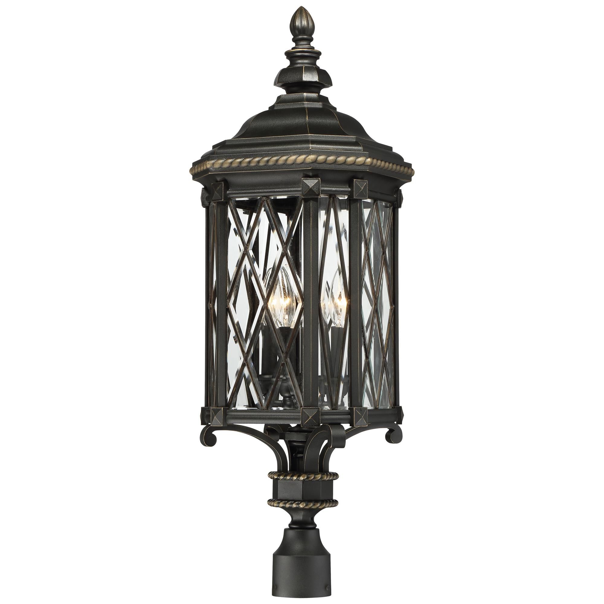 Shown in Black W/Gold Highlights finish and Clear Beveled Bound glass