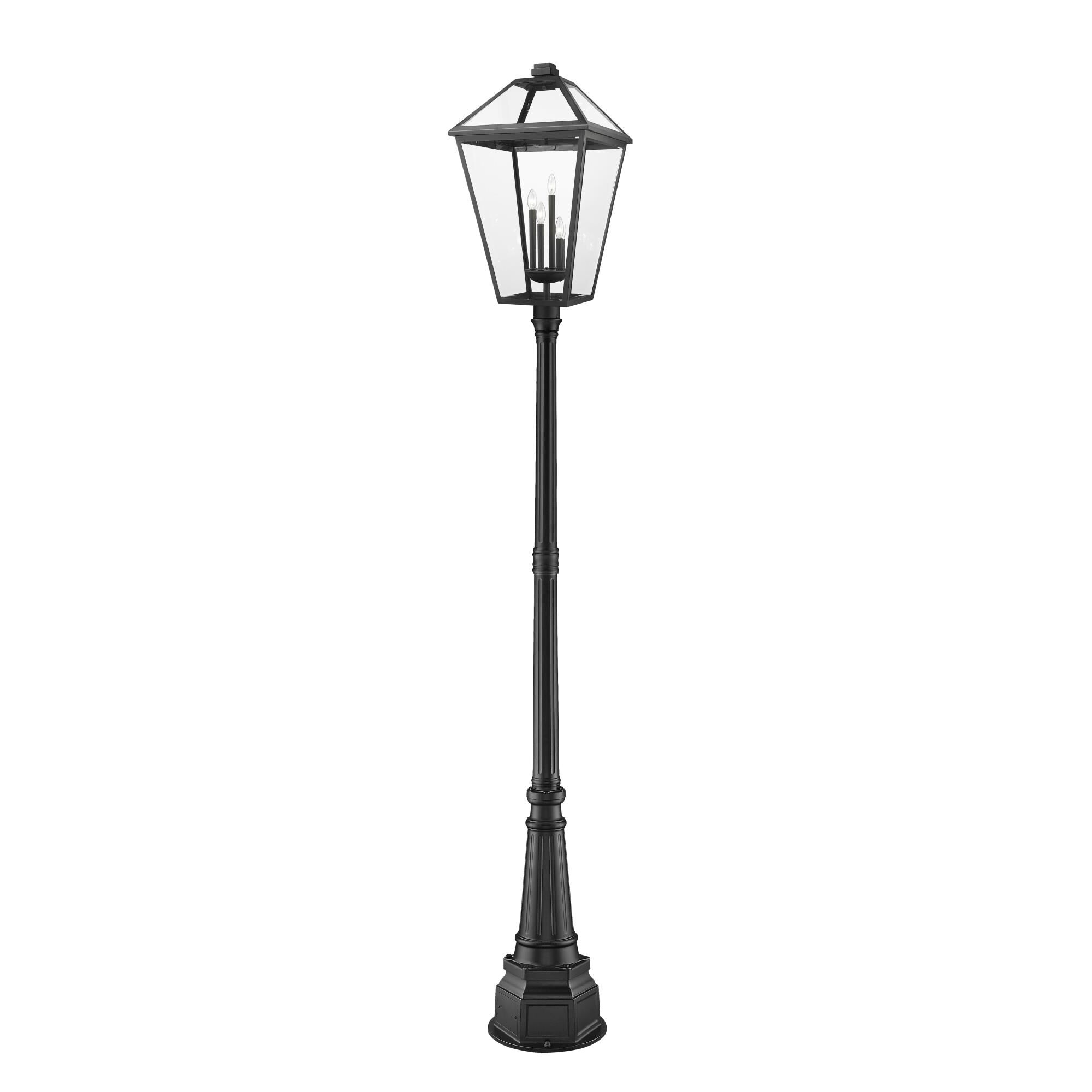 Shown in Black finish and Glass shade