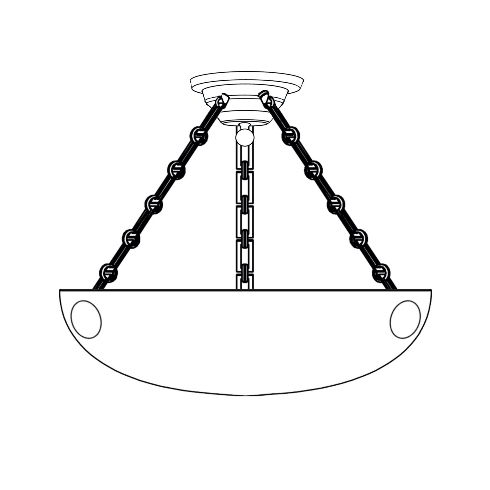 Alabaster Bowls Large Pendant by American Brass and Crystal