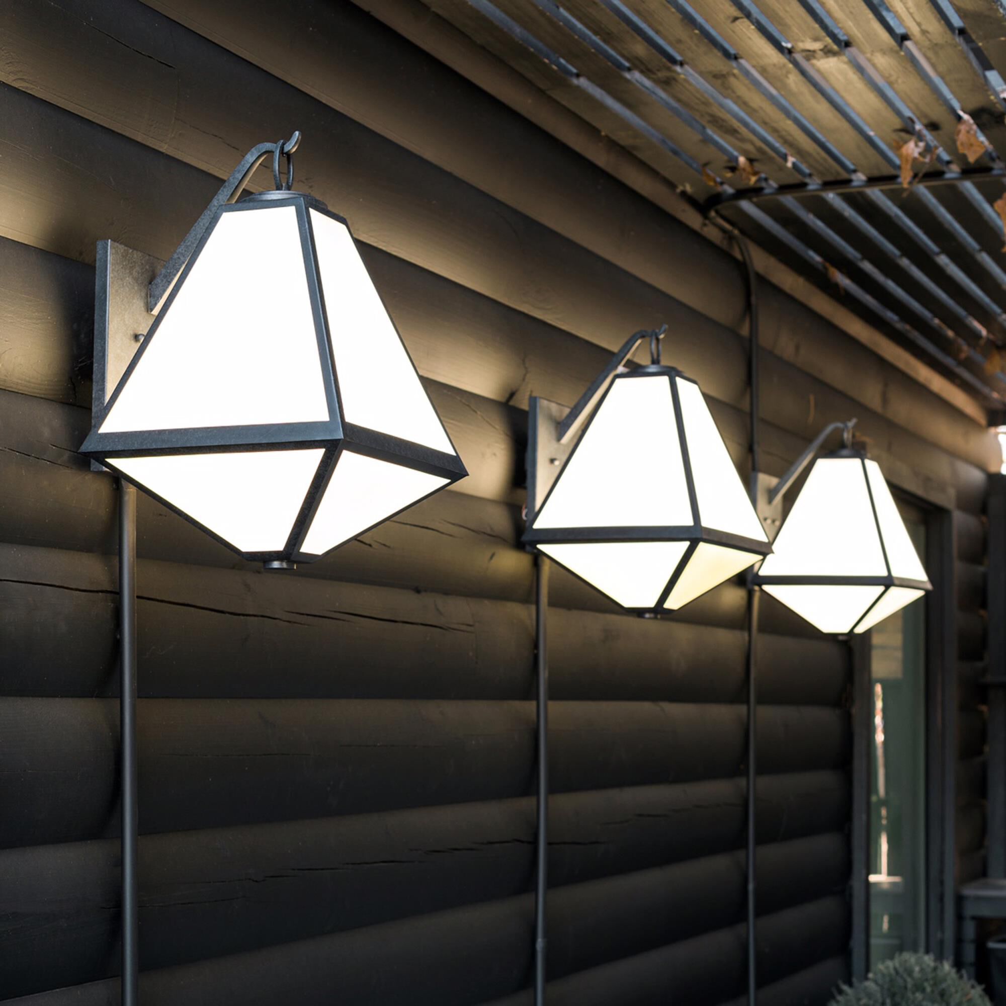 Shown in Black Charcoal finish and White Opal  Panel glass and White Opal Glass Panel shade