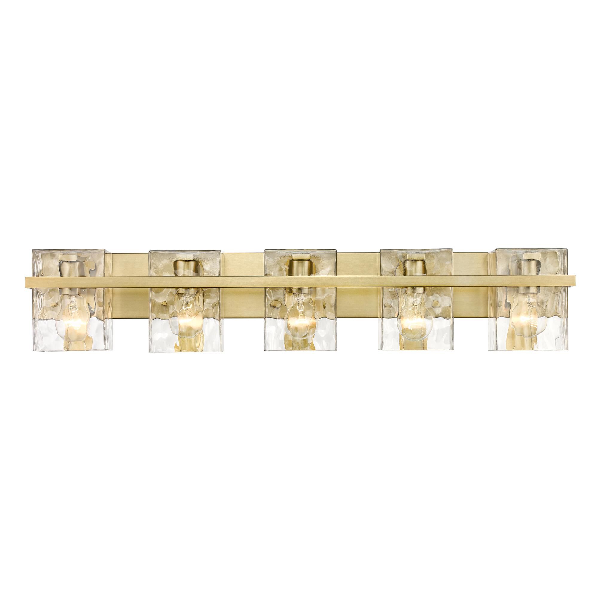 Shown in Modern Gold finish and Glass shade