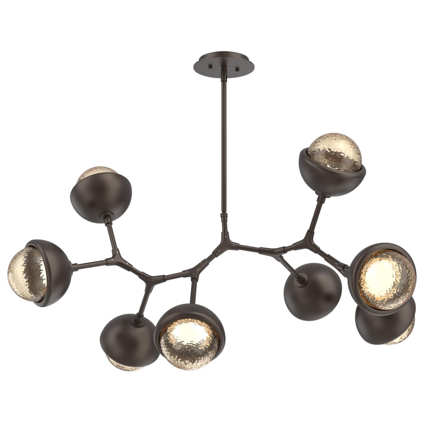 Shown in Flat Bronze finish and Amber glass and Metal Shade Matching Finish accent