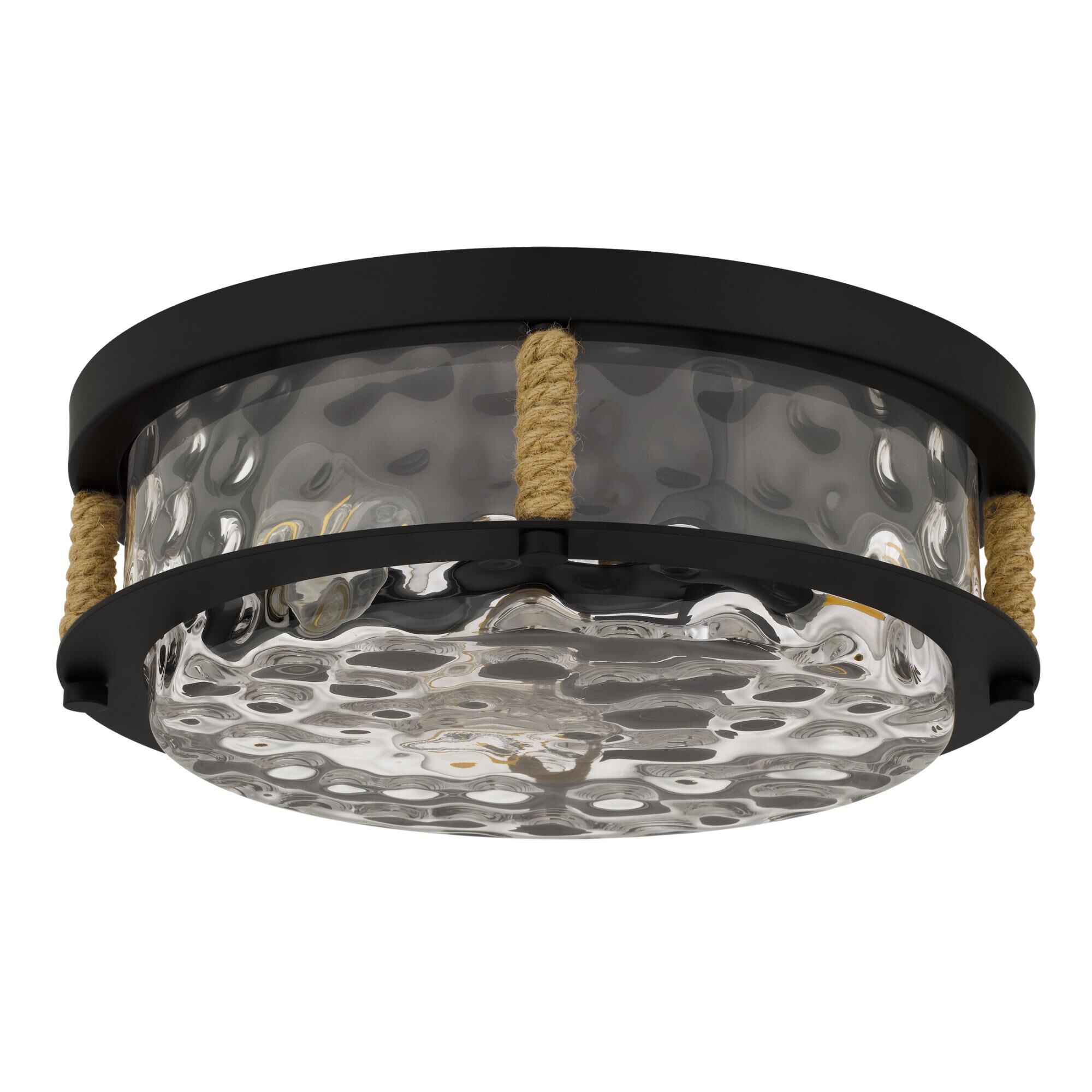 Shown in Matte Black finish and Clear Water Glass shade