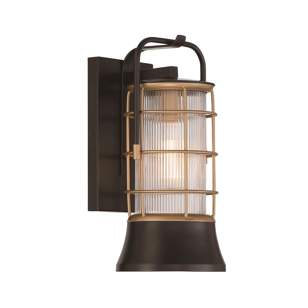 Shown in Oil Rubbed Bronze And Gold finish and Clear Cylinder glass
