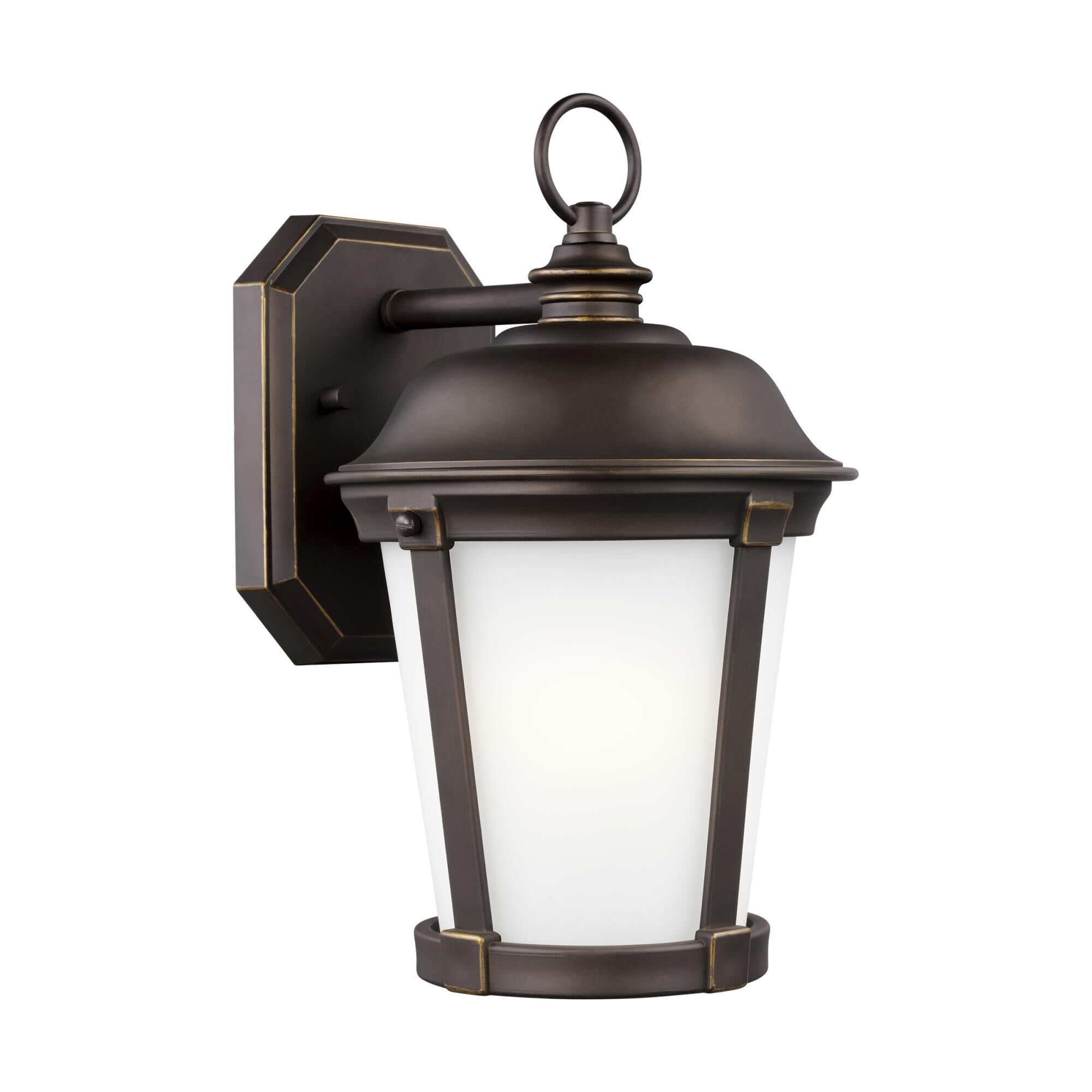 Shown in Antique Bronze finish and Satin Etched  Shade glass and Satin Etched Glass shade