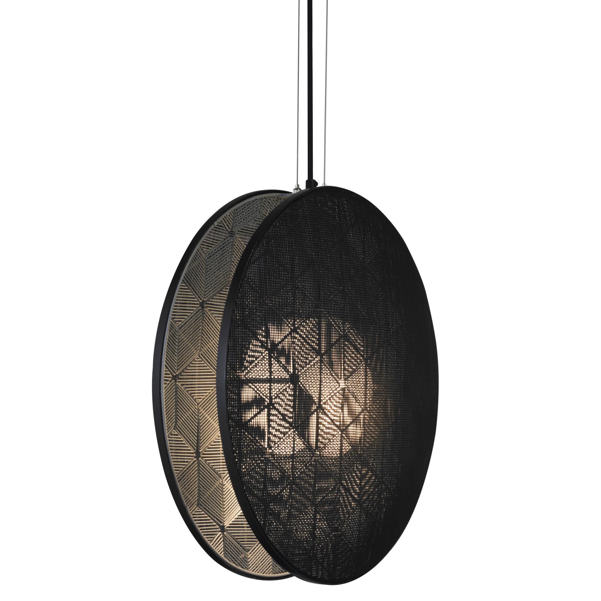 Shown in Satin Nickel finish and Black Galvanized Iron Wire shade