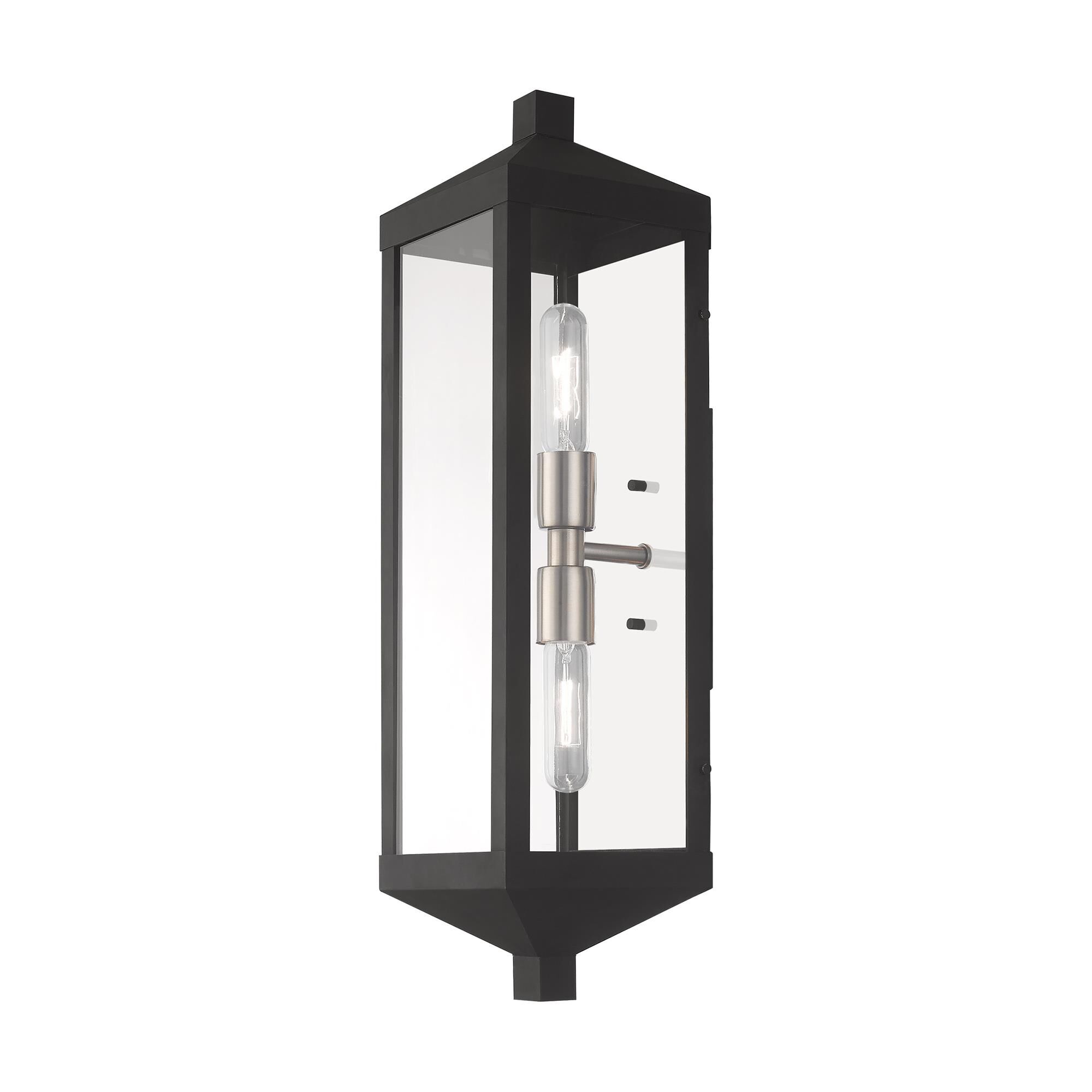 Shown in Black finish and Clear glass