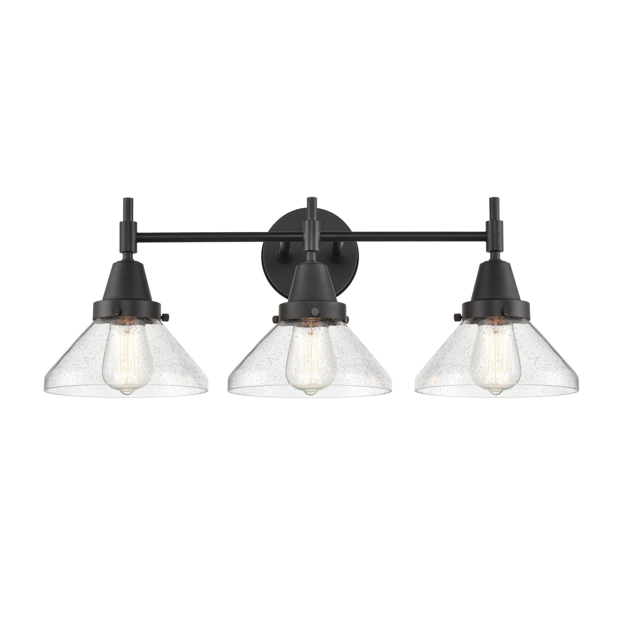 Shown in Matte Black finish and Seedy Caden glass