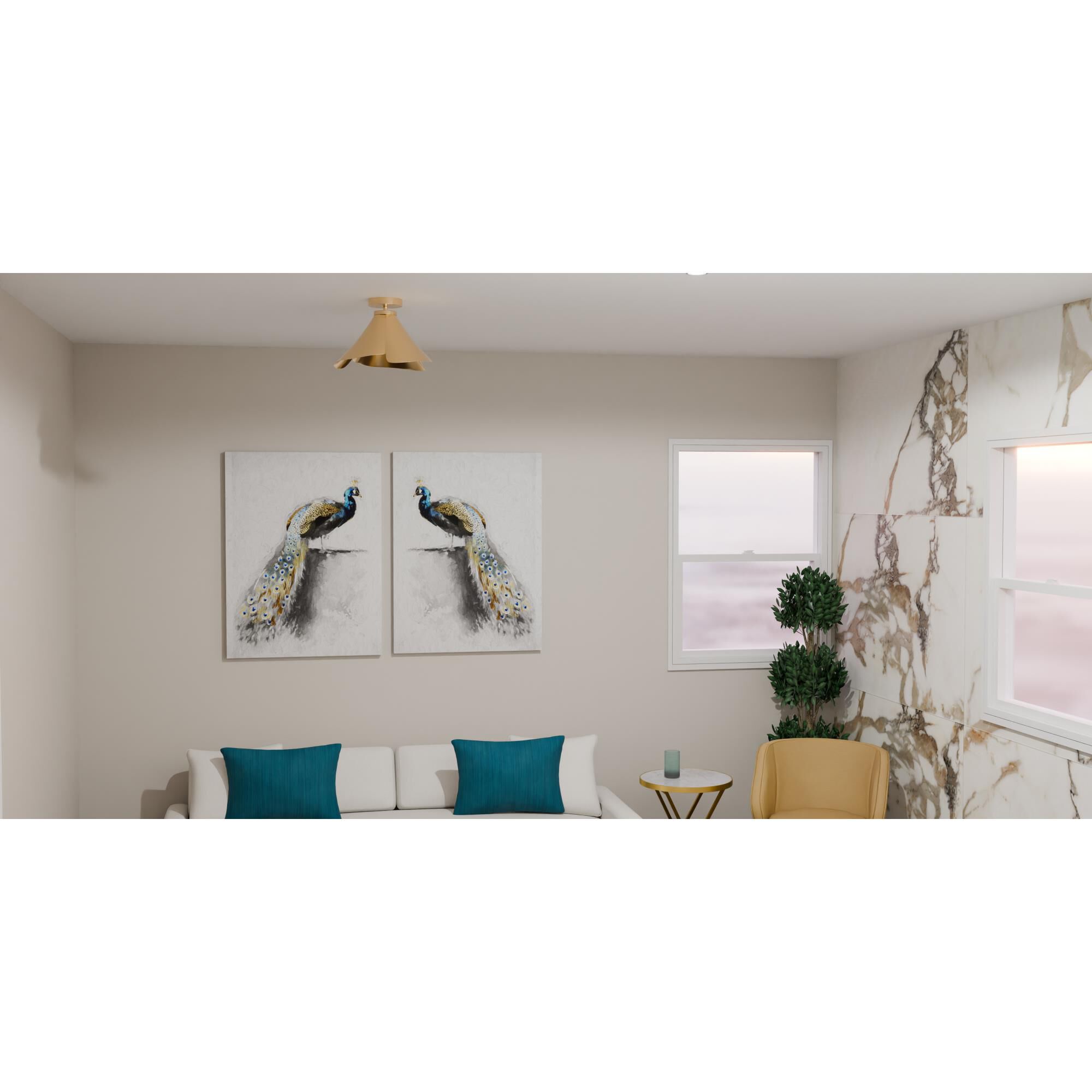 Wisp 15 Inch Semi Flush Mount by Quoizel