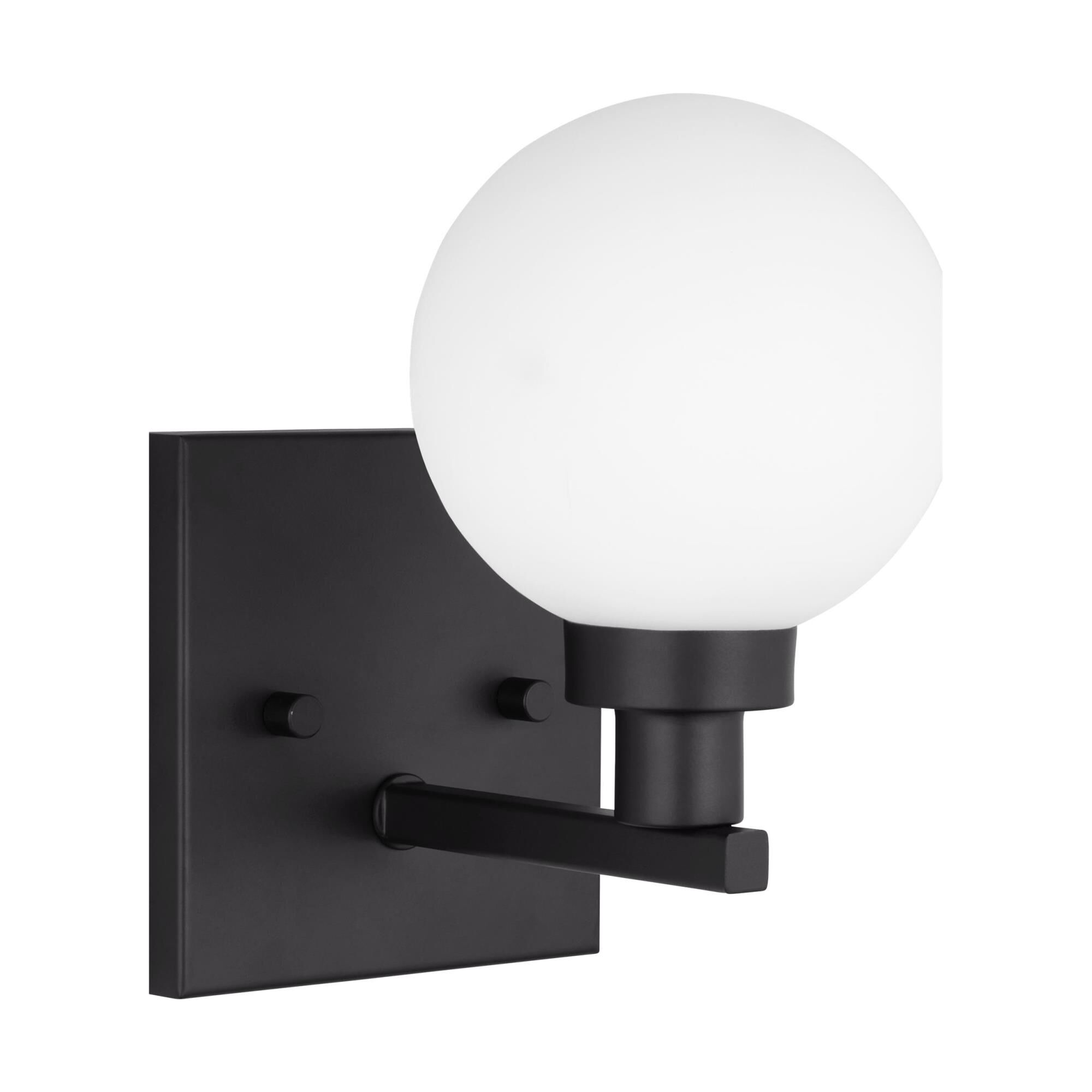 Shown in Midnight Black finish and Milk glass and Milk Glass shade