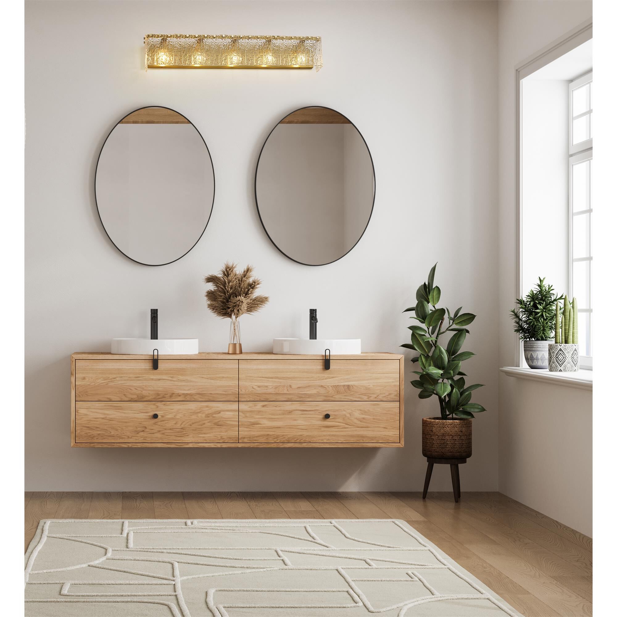 Shown in Modern Gold finish and Clear glass and Clear shade