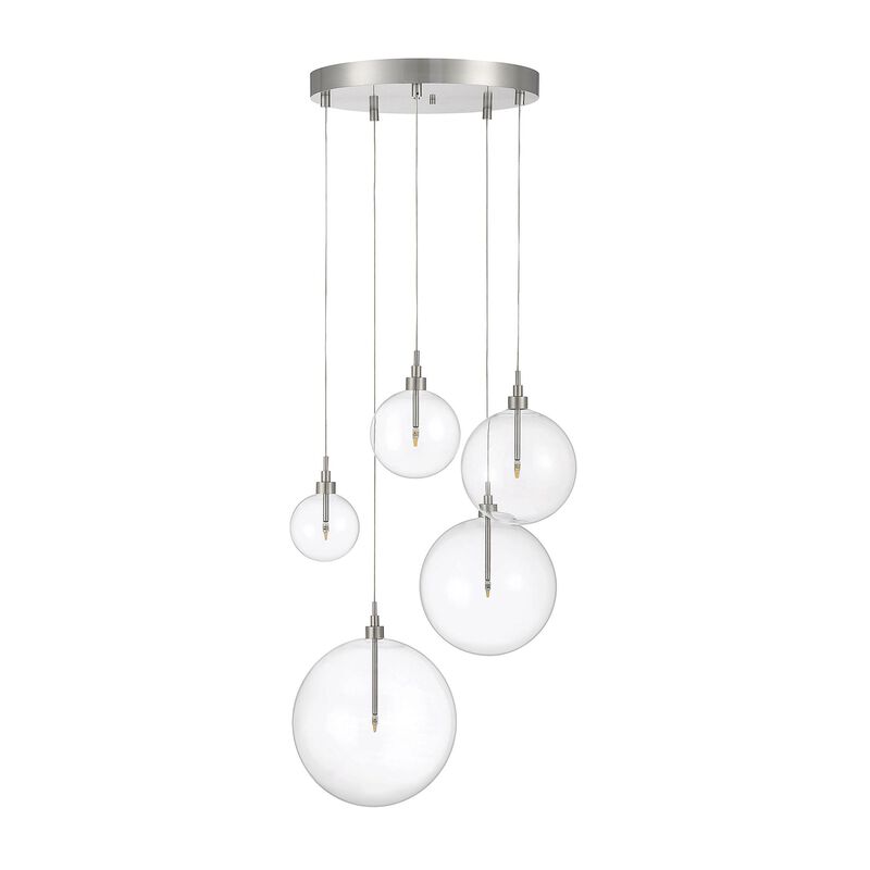 28 Inch 5 Light LED Multi Light Pendant by Meridian Lighting