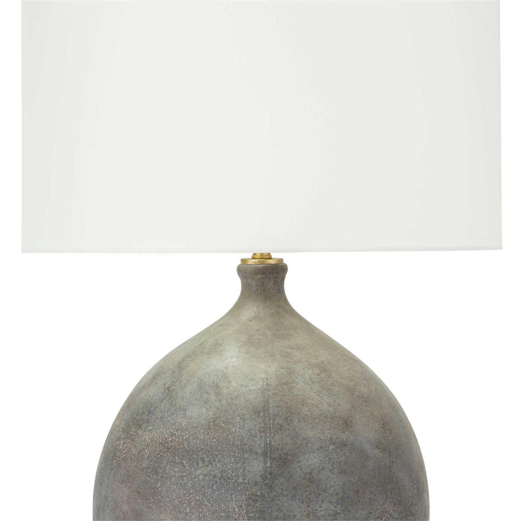 Shown in Brown finish and Linen shade