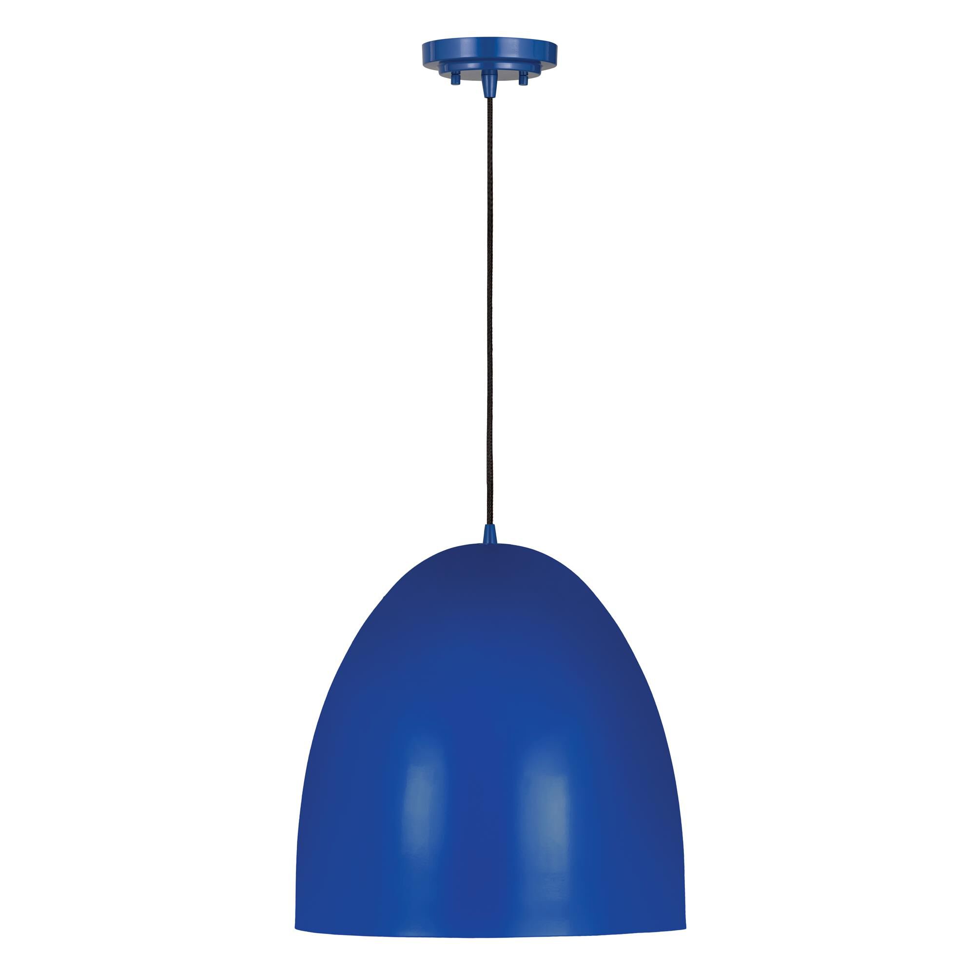 Shown in Blue finish and Iron glass and Iron shade
