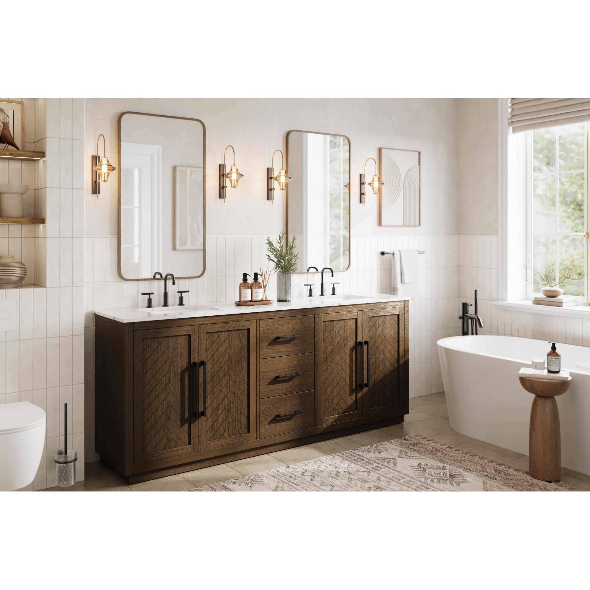 Shown in Hazel Oak finish