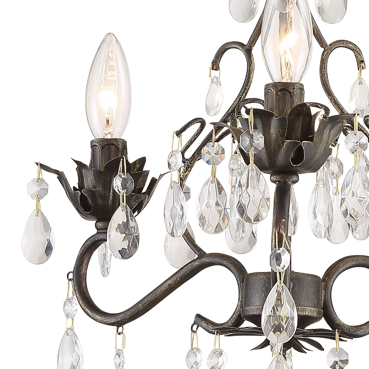 Paris Market 13 Inch 3 Light Mini Chandelier by Crystorama