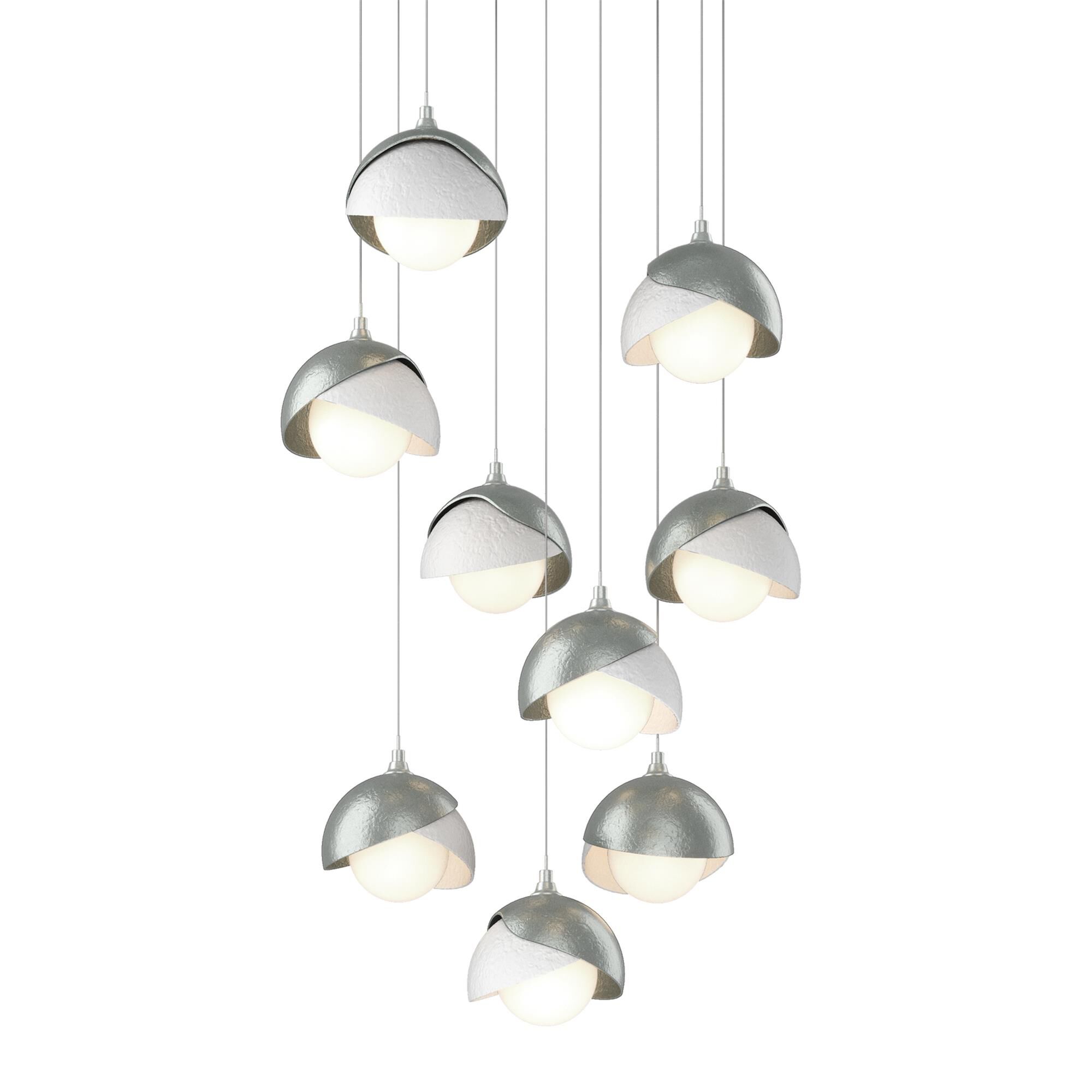 Shown in Vintage Platinum finish and Opal glass