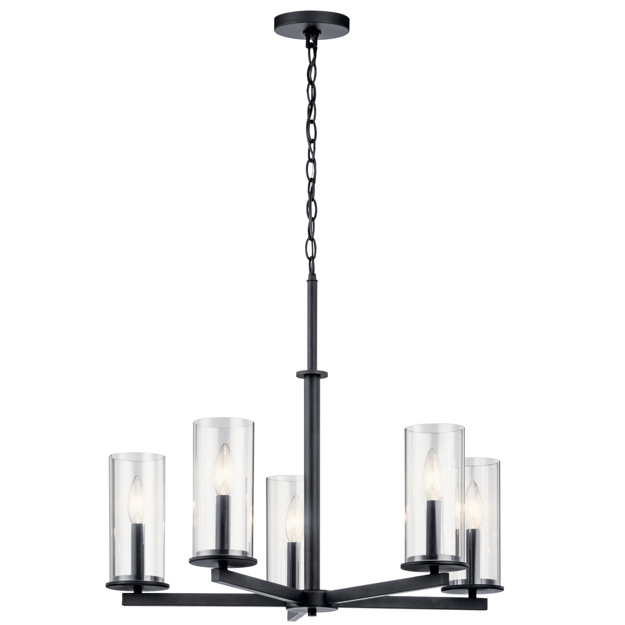 Shown in Black finish and Clear glass