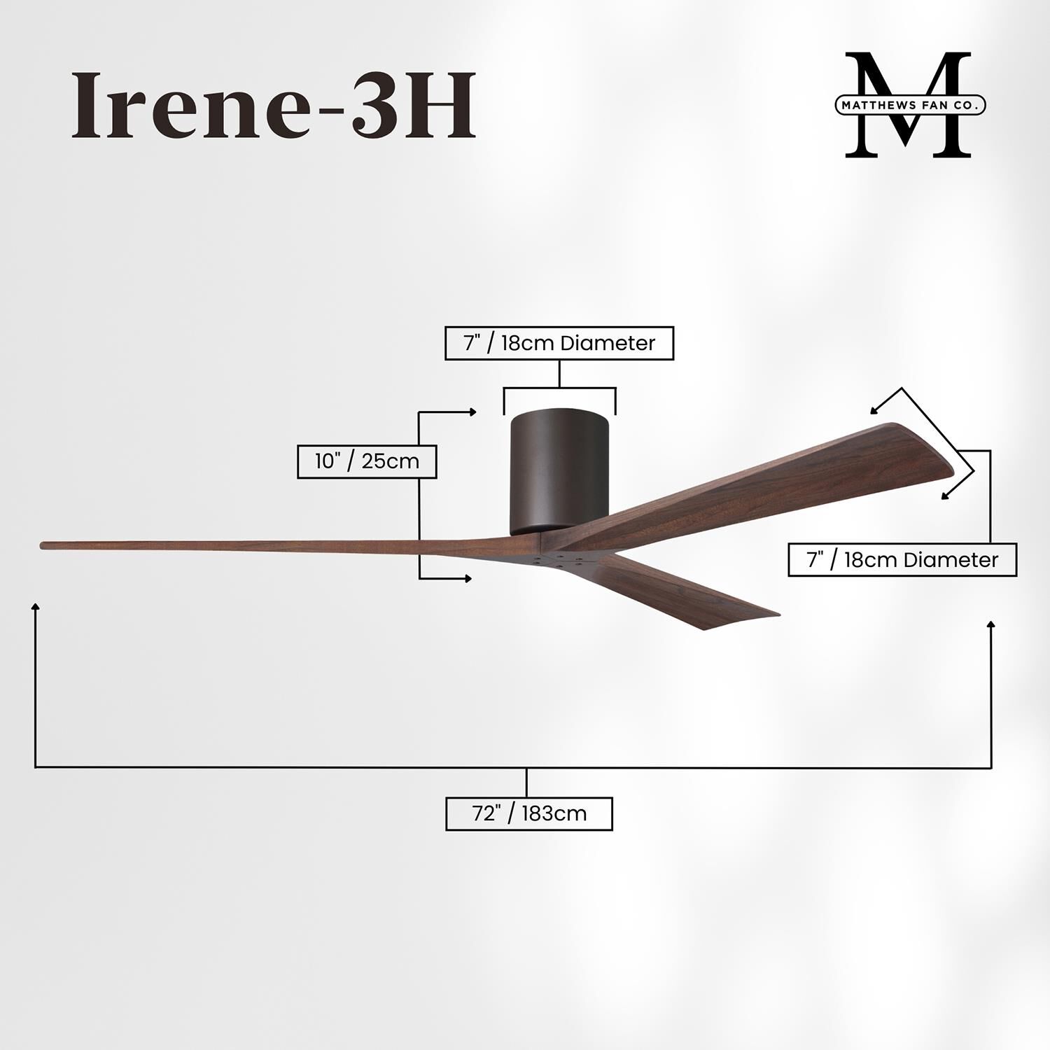 Irene 72 Inch Flush Mount Fan by Matthews Fan Company