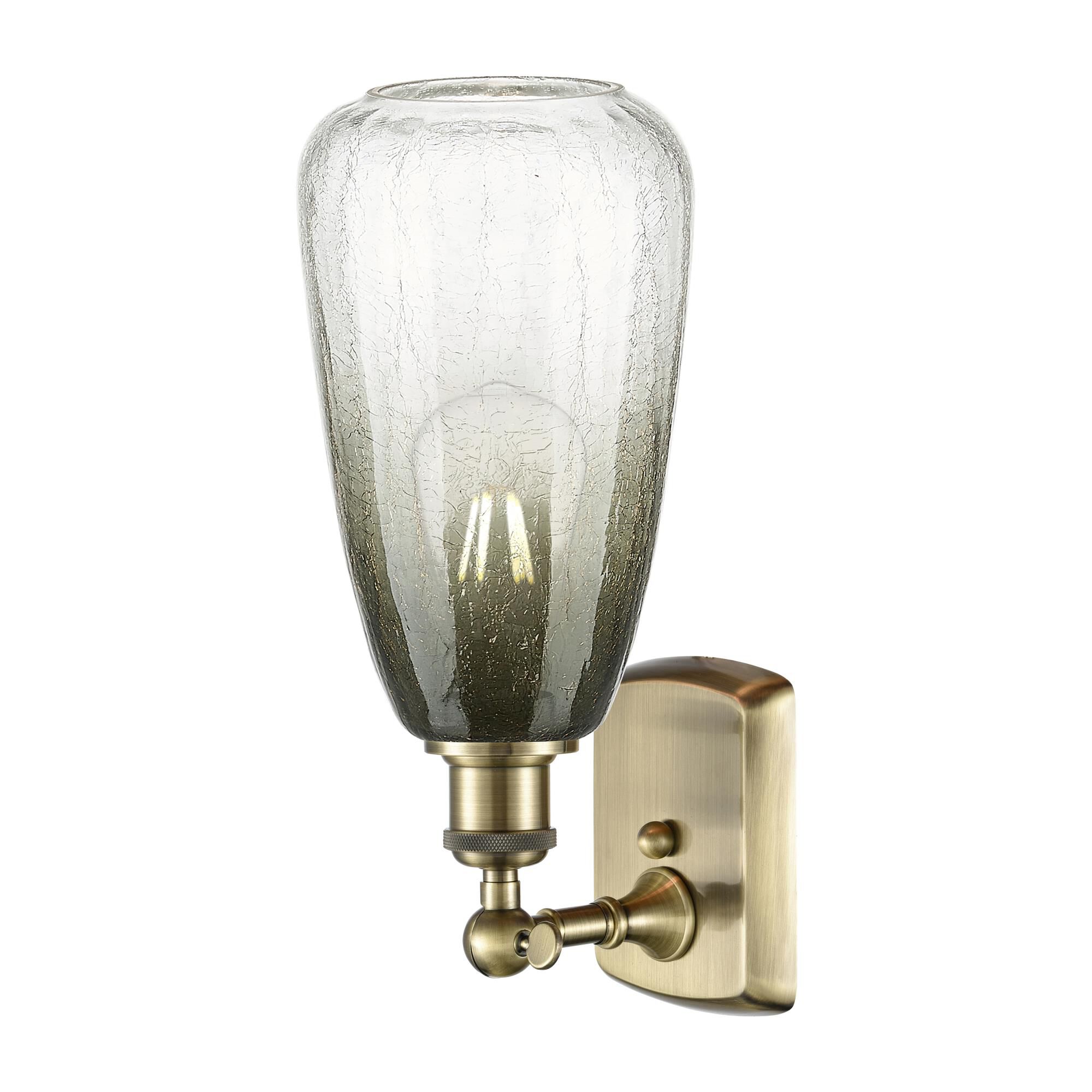 Shown in Antique Brass finish and Slate glass