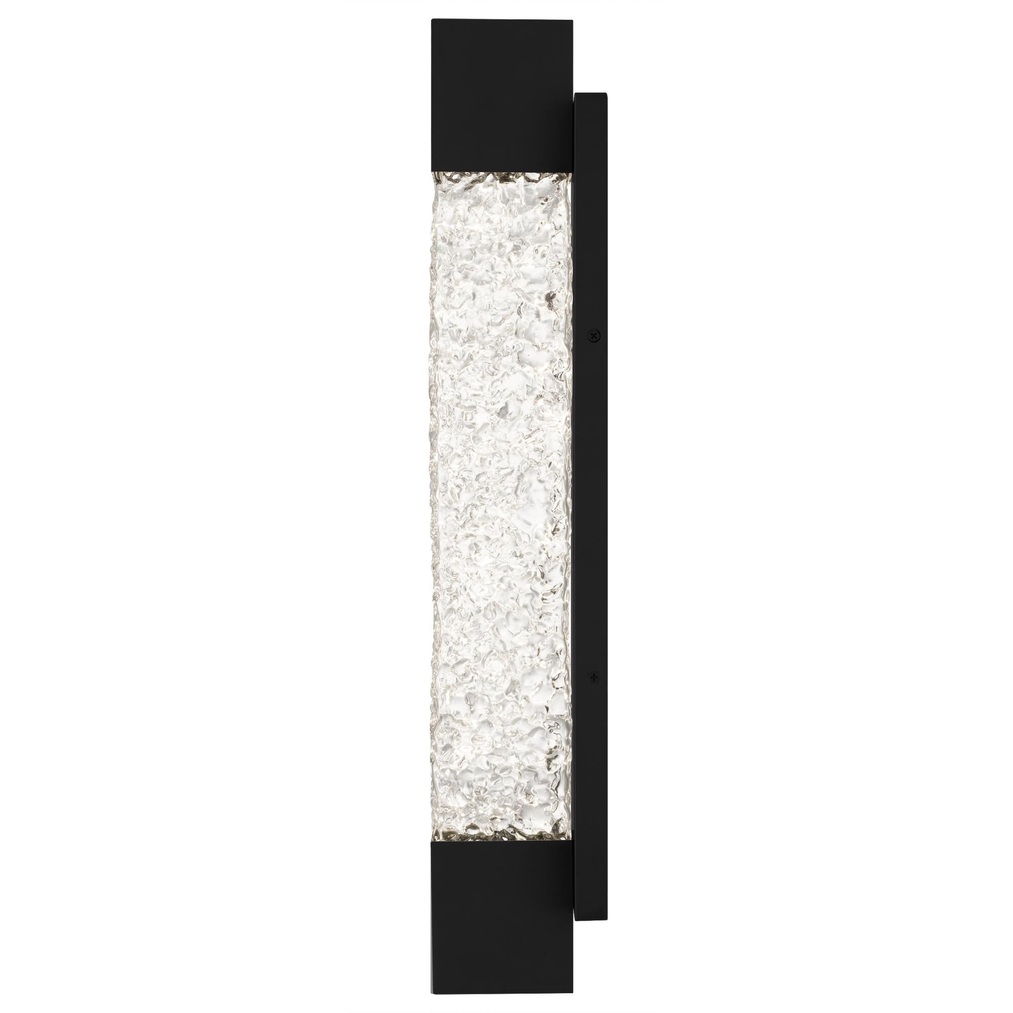 Shown in Matte Black finish and Handmade Clear Textured Glass shade