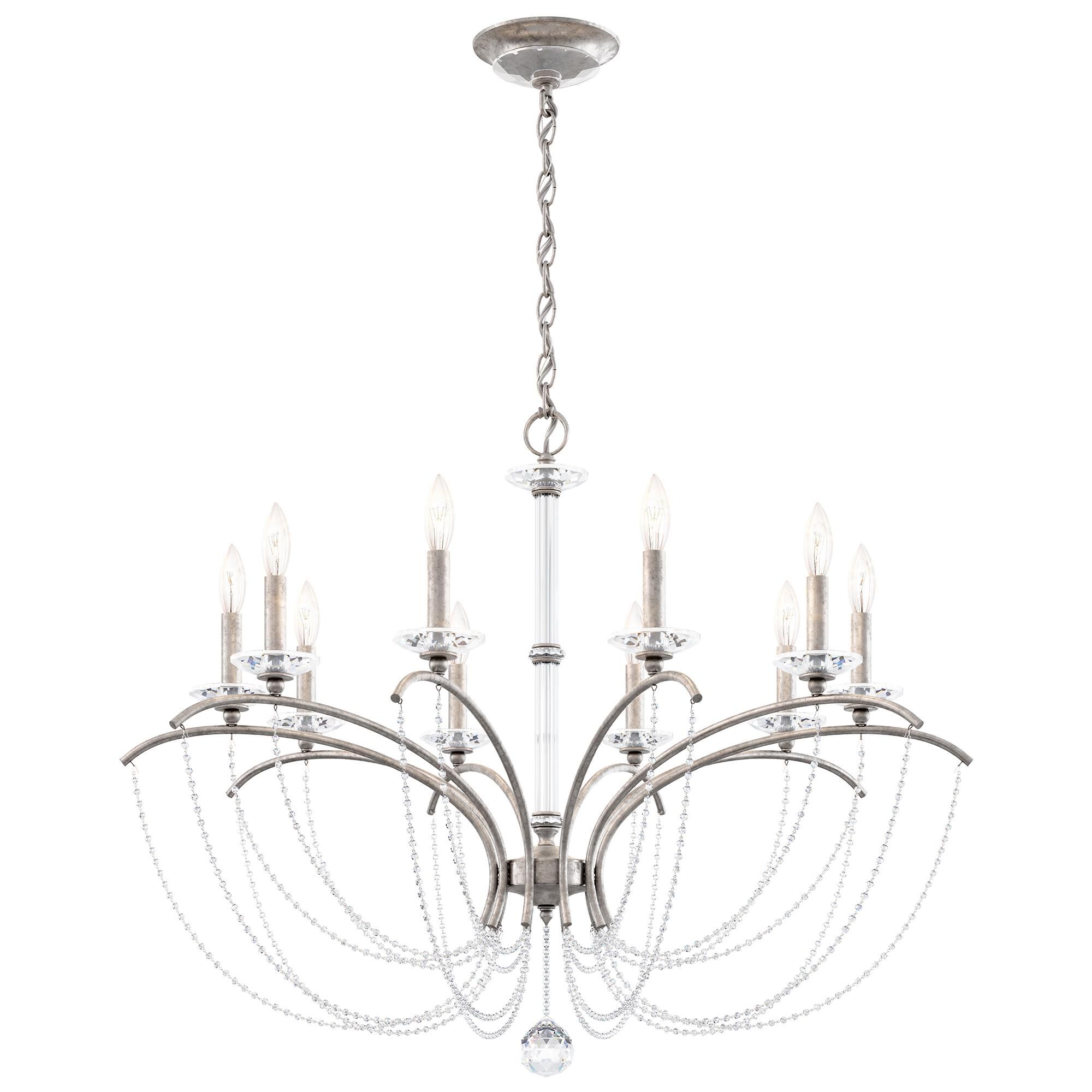 Shown in Antique Silver finish and Clear Optic crystal