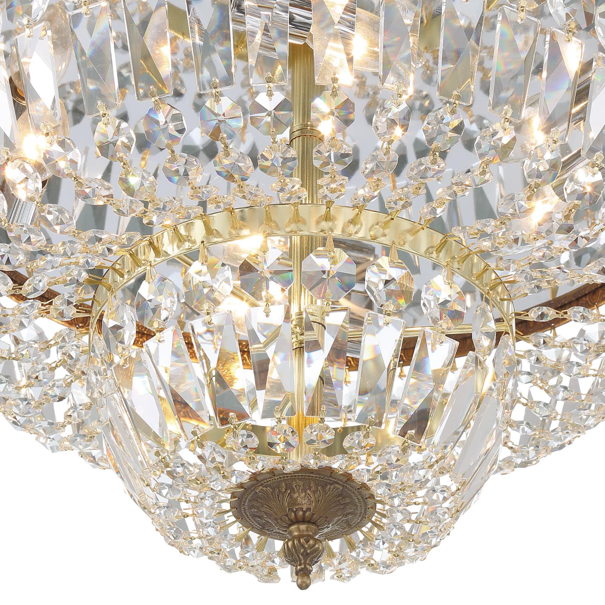 Ceiling Mount 18 Inch 4 Light Semi Flush Mount by Crystorama