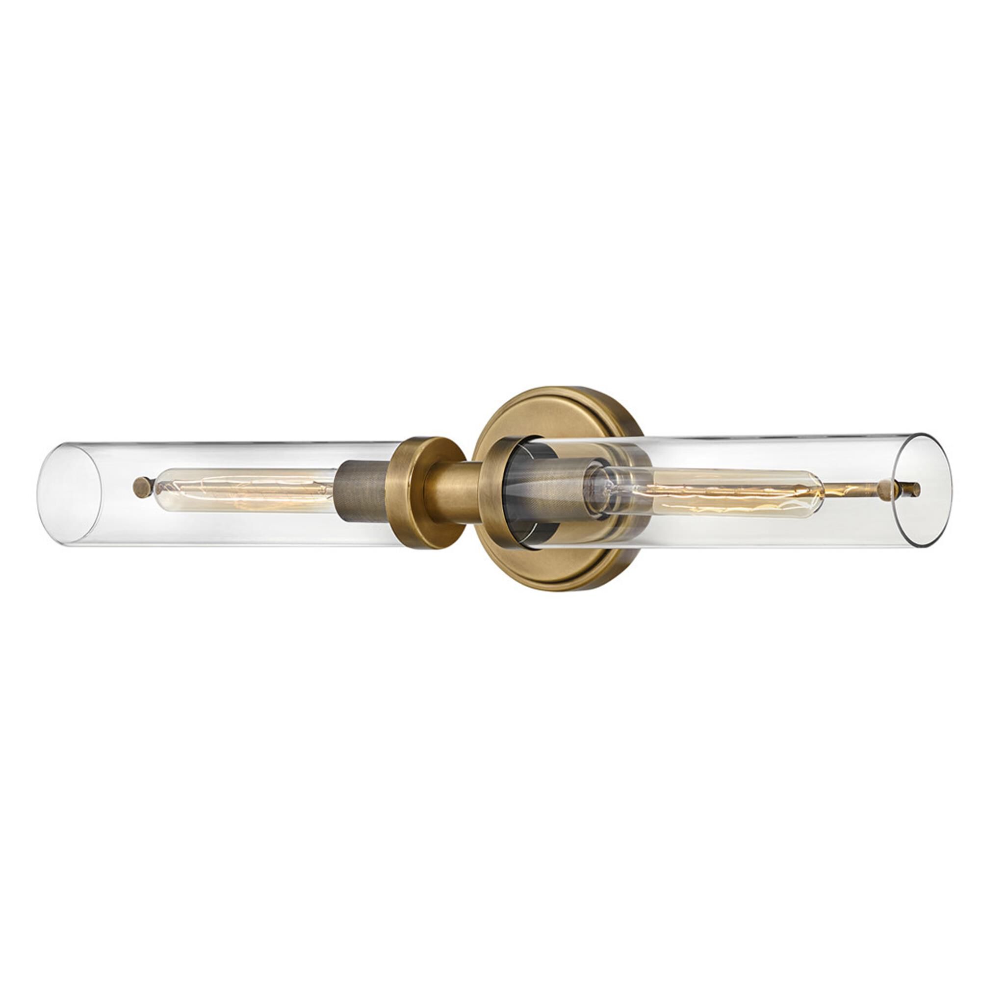 Shown in Heritage Brass finish and Clear glass and Heritage Brass accent