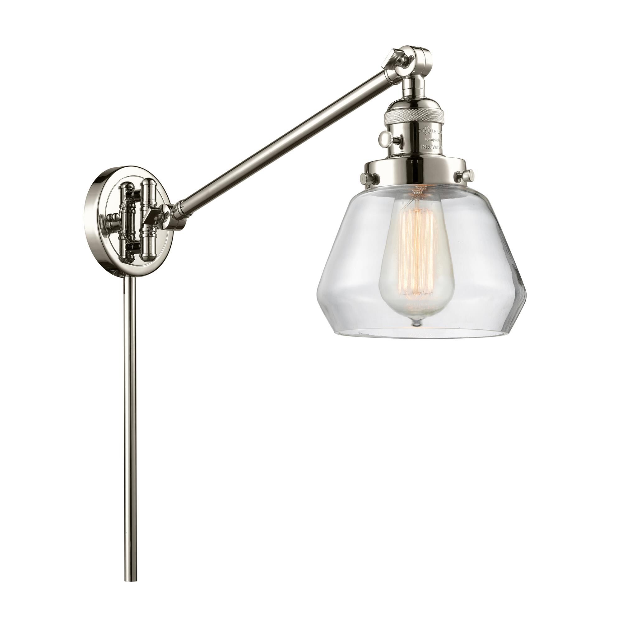 Shown in Polished Nickel finish and Clear glass