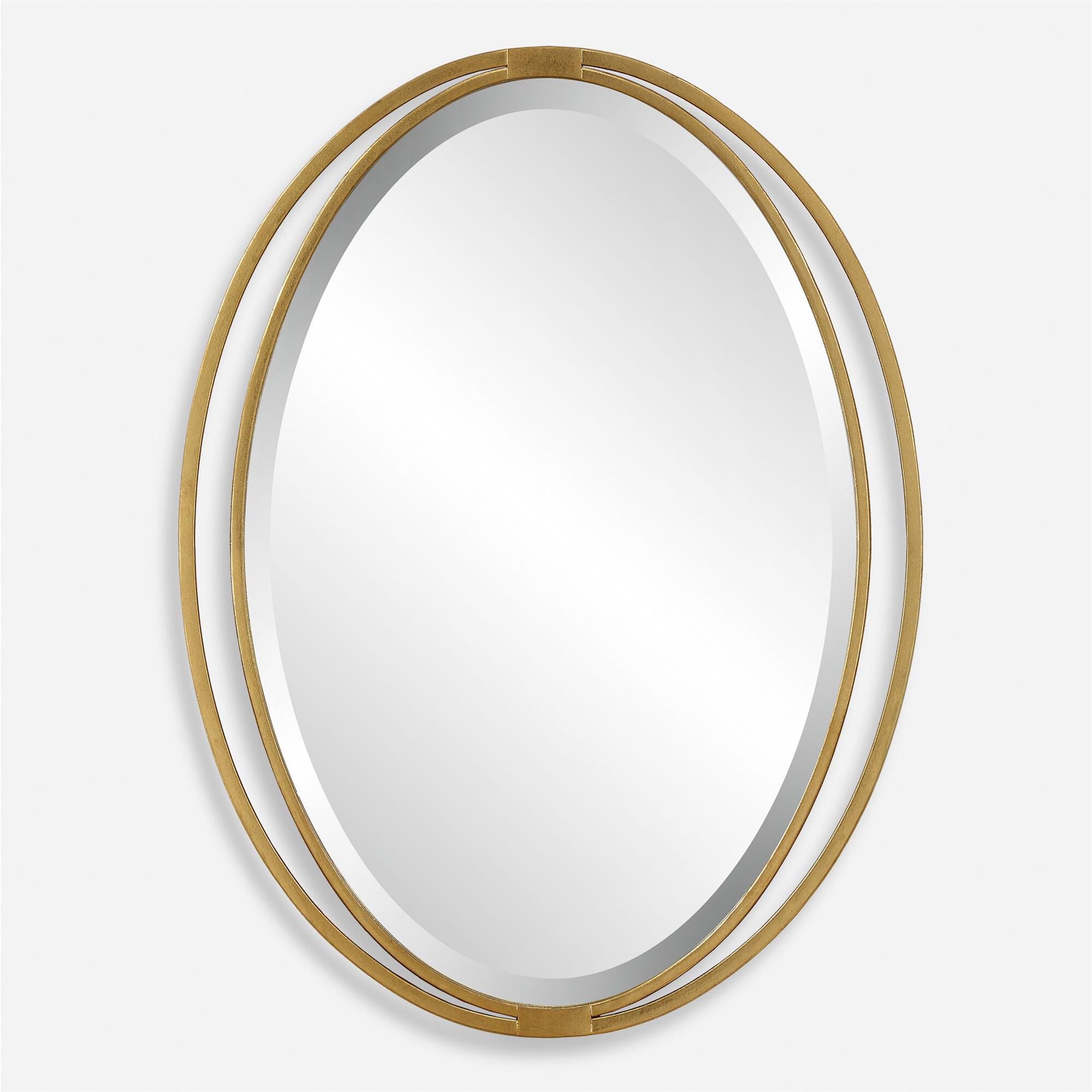 Shown in The Rhodes Oval Mirror Features An Oval Outer Iron Frame Surrounding An Inner Oval, Finished In A An finish