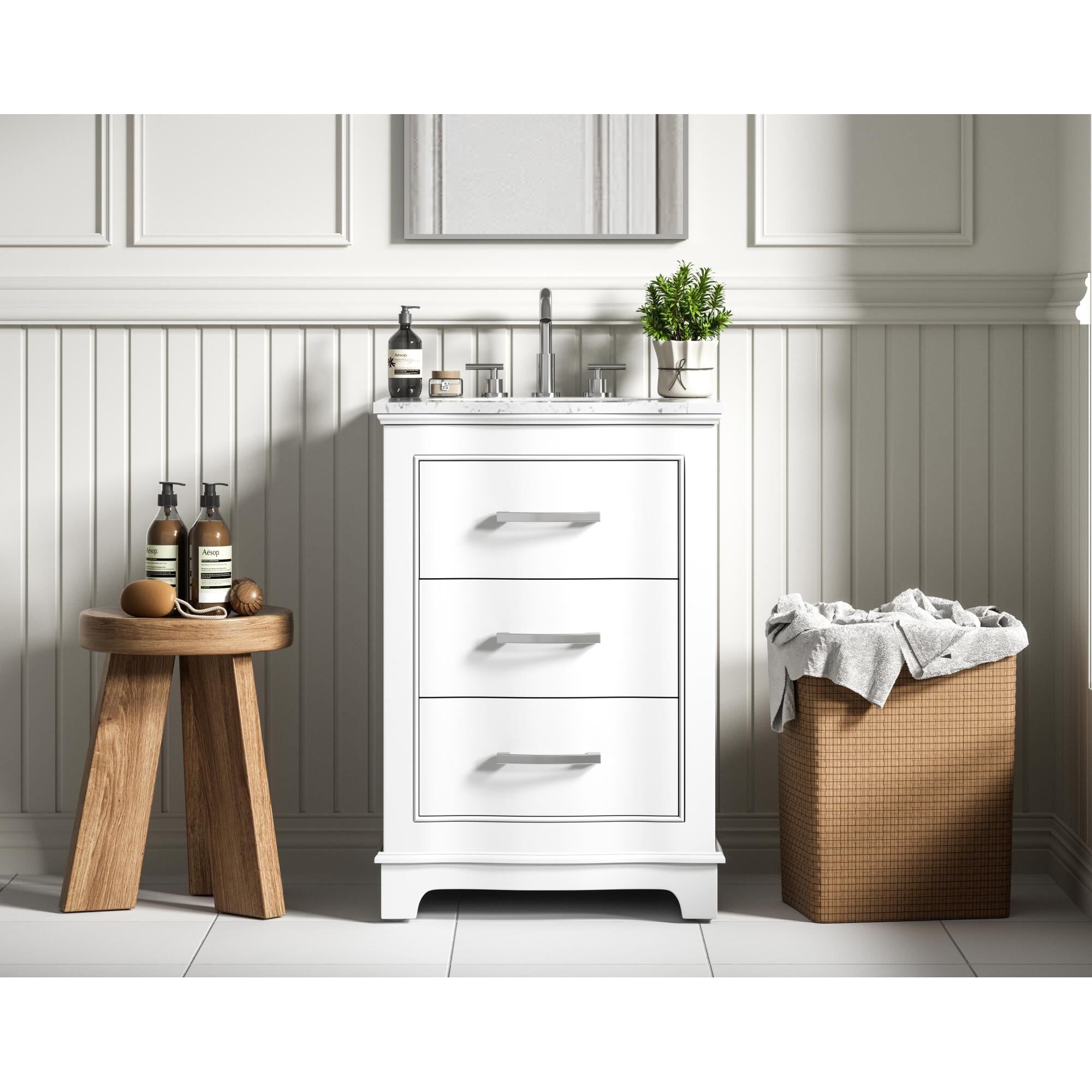 Shown in White finish