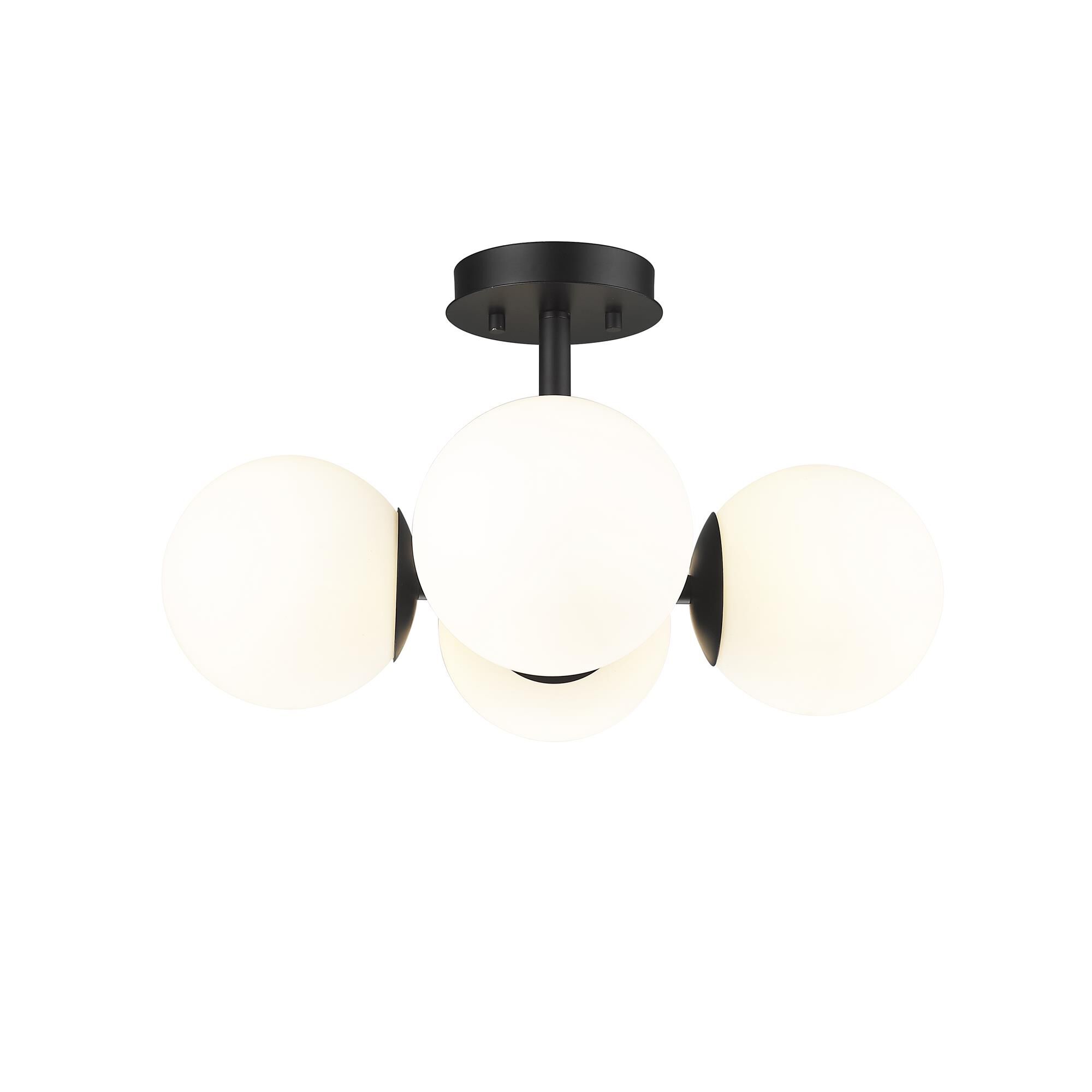 Shown in Matte Black finish and Glass shade