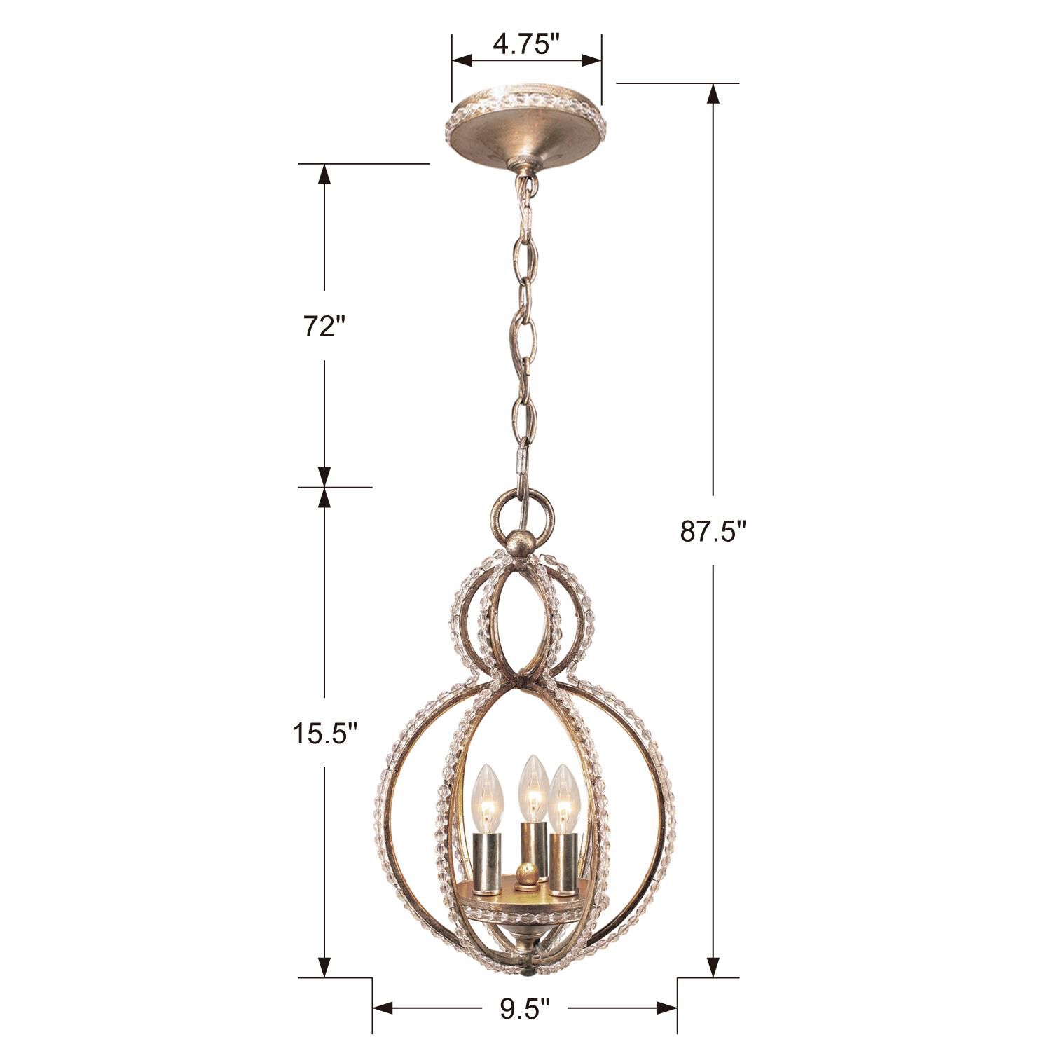 Shown in Distressed Twilight finish and Hand Cut  Beads crystal