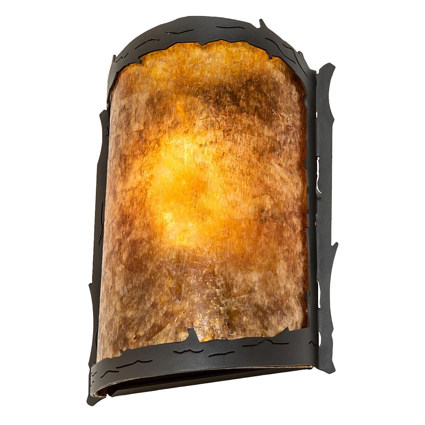 Meyda Lighting Leaf Edge 9 Inch Tall Outdoor Wall Light