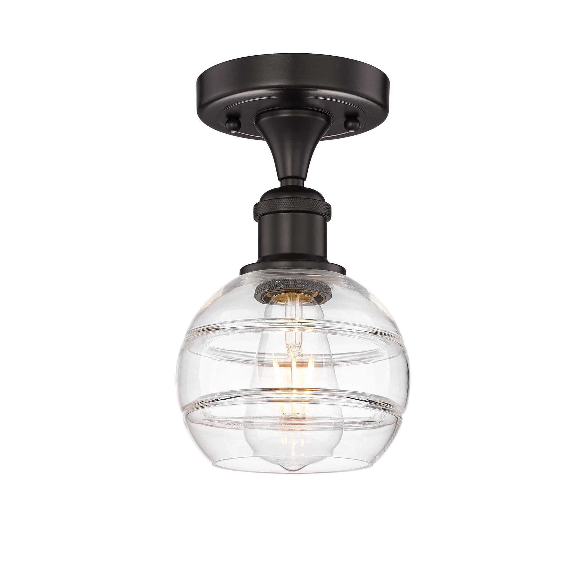 Shown in Oil Rubbed Bronze finish and Clear glass