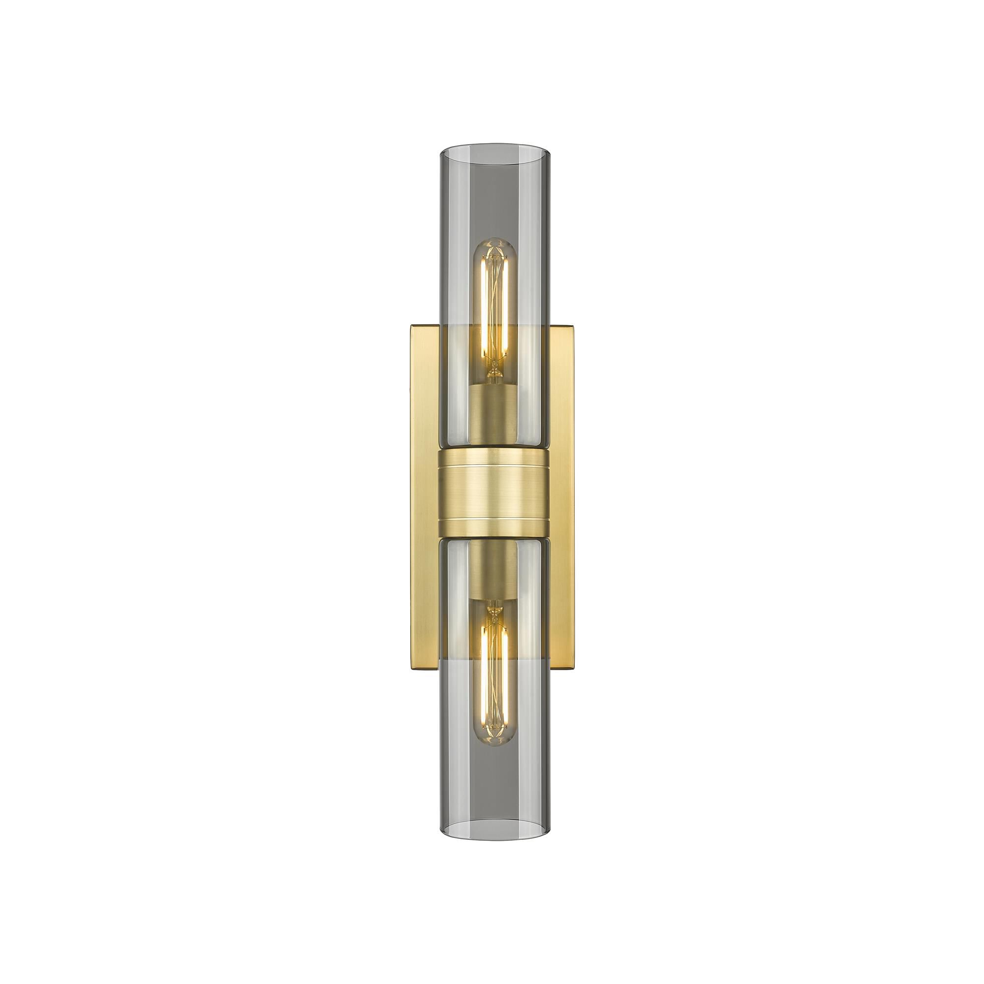 Shown in Satin Gold finish and Plated Smoke glass
