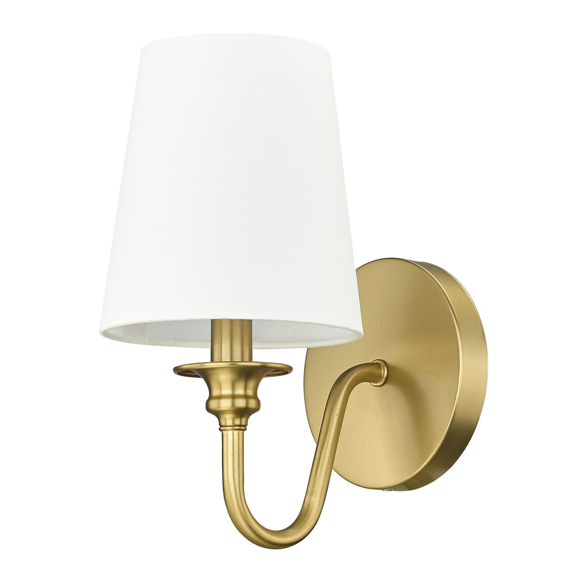 Shown in Modern Gold finish and White glass