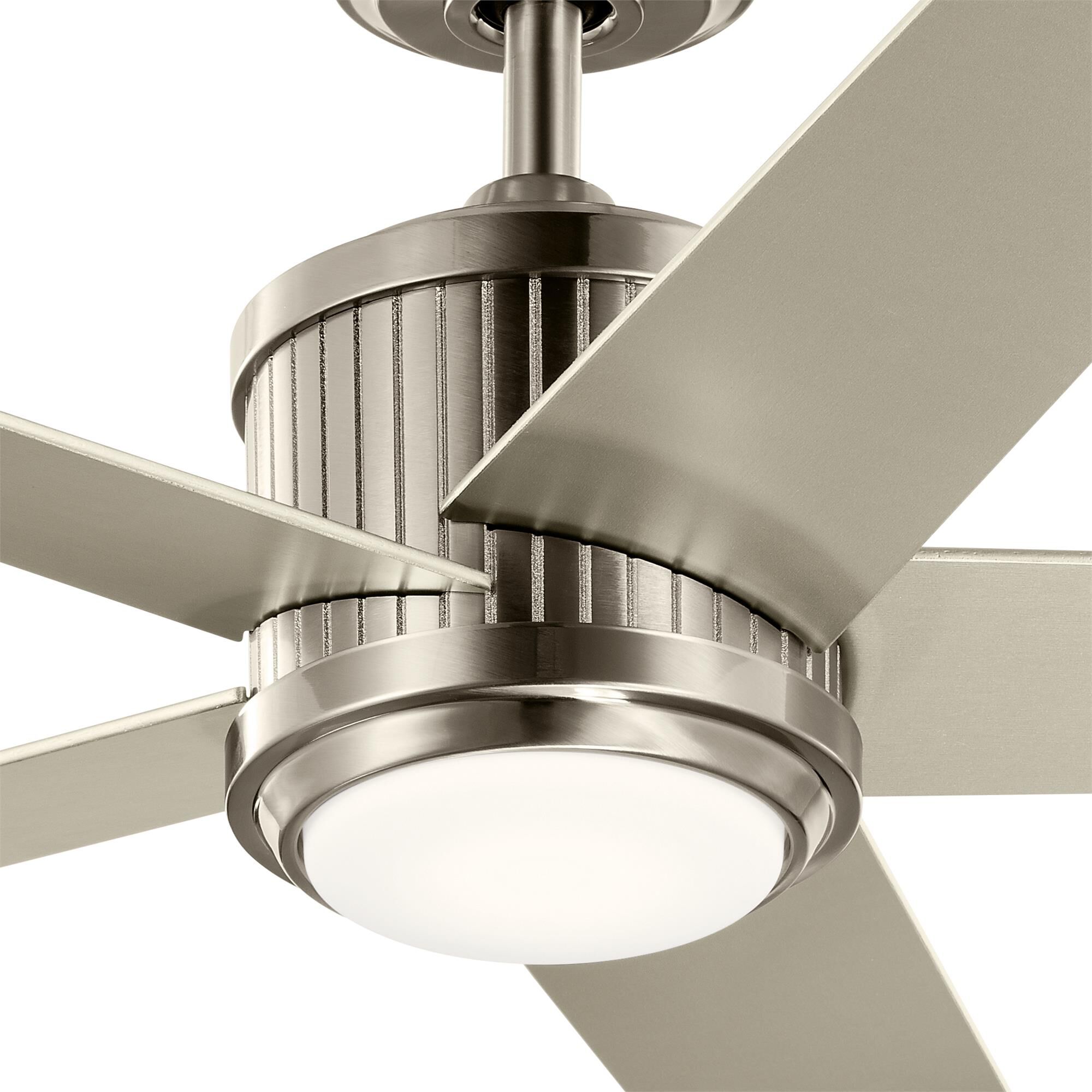 Shown in Brushed Stainless Steel finish and Etched Cased Opal glass