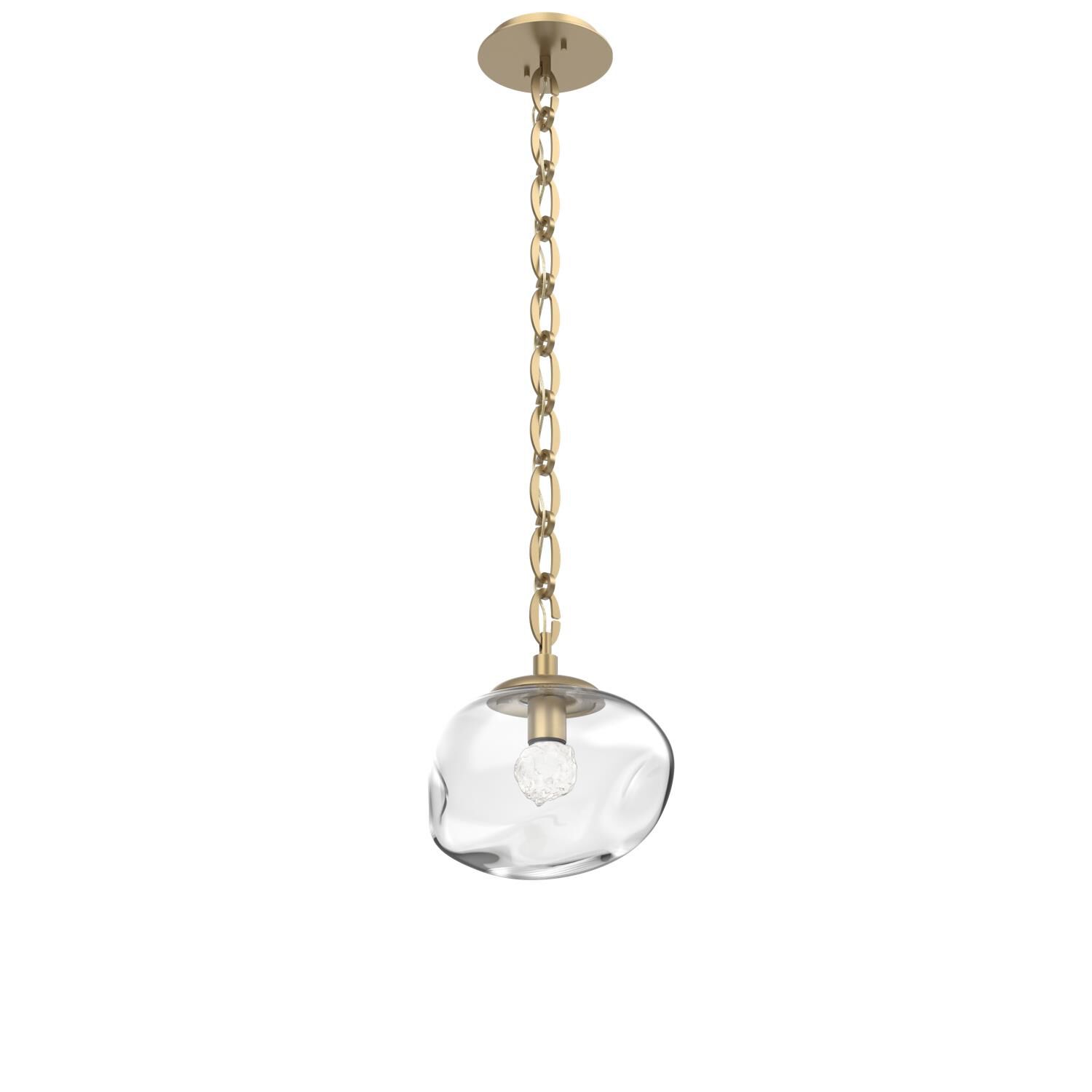 Shown in Gilded Brass finish and Clear with Rounded Gem glass