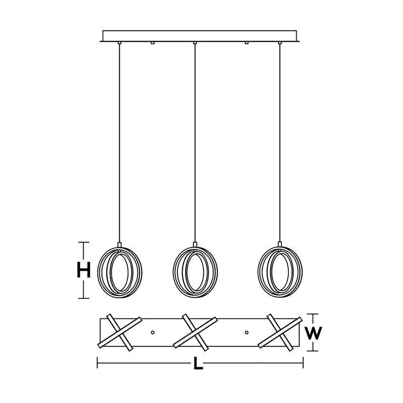 Lock 36 Inch 3 Light LED Linear Suspension Light by AFX Lighting