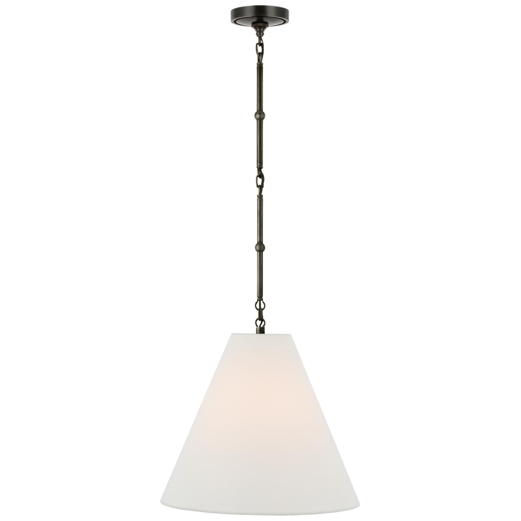 Shown in Bronze finish and Linen shade