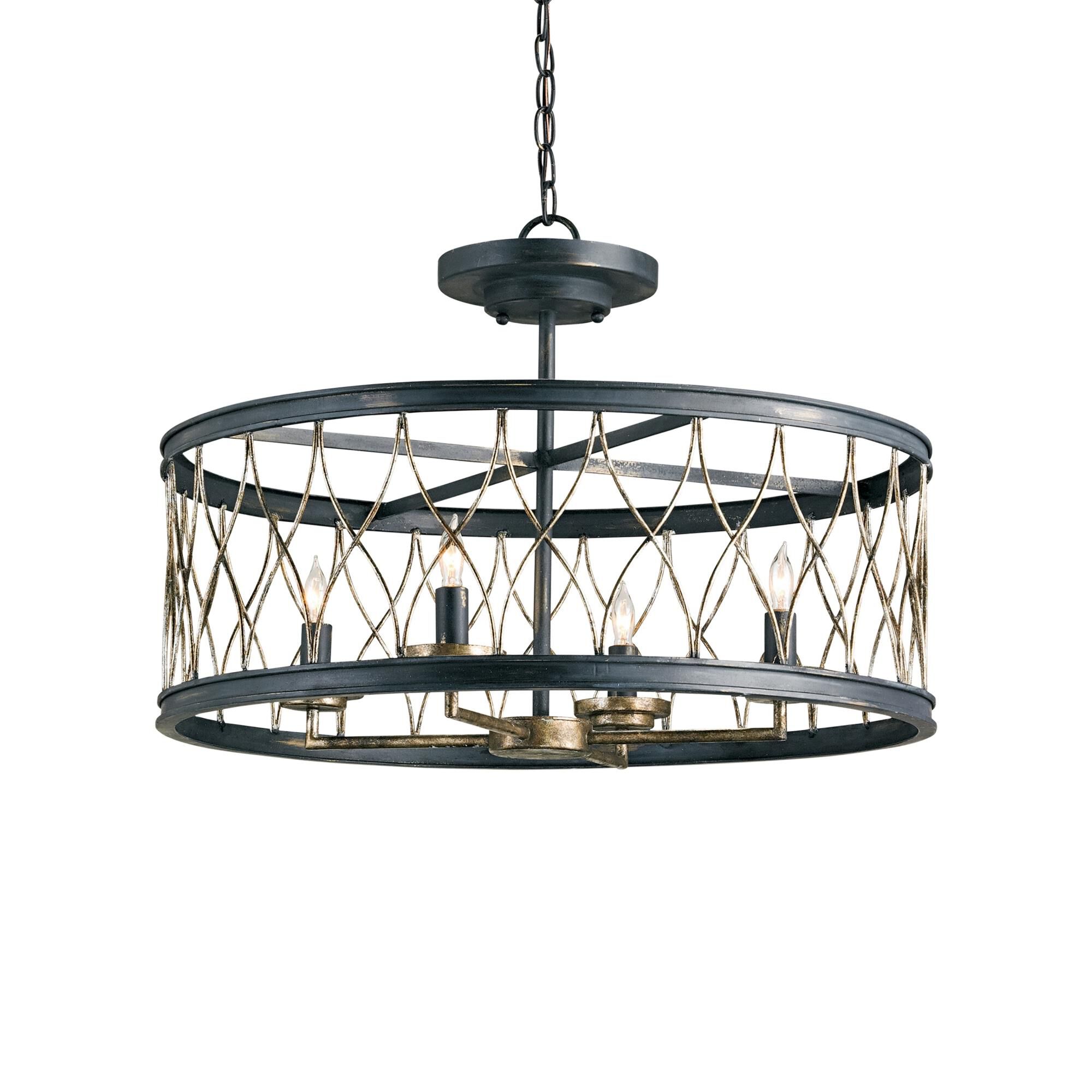 Crisscross 22 Inch 4 Light Semi Flush Mount by Currey and Company