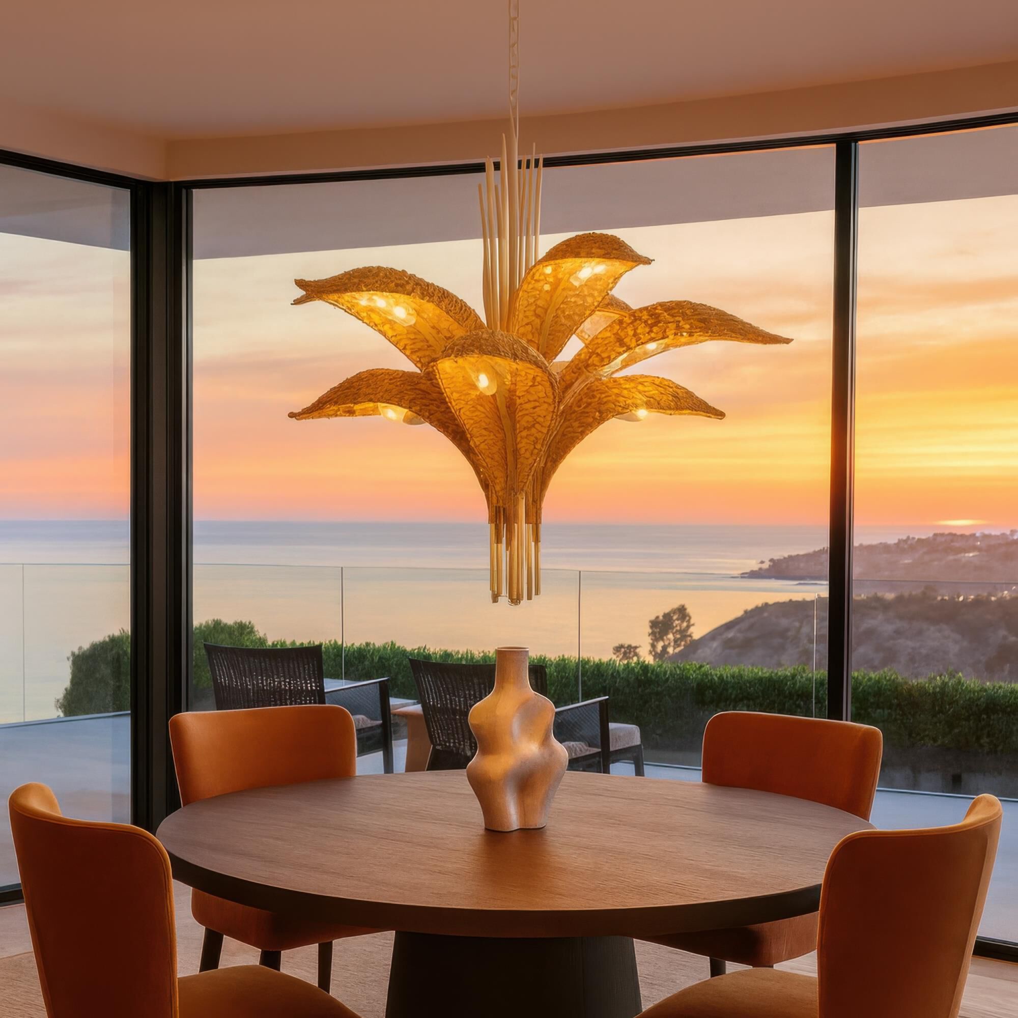 Ron Henderson Century Palm 38 Inch Chandelier by Varaluz