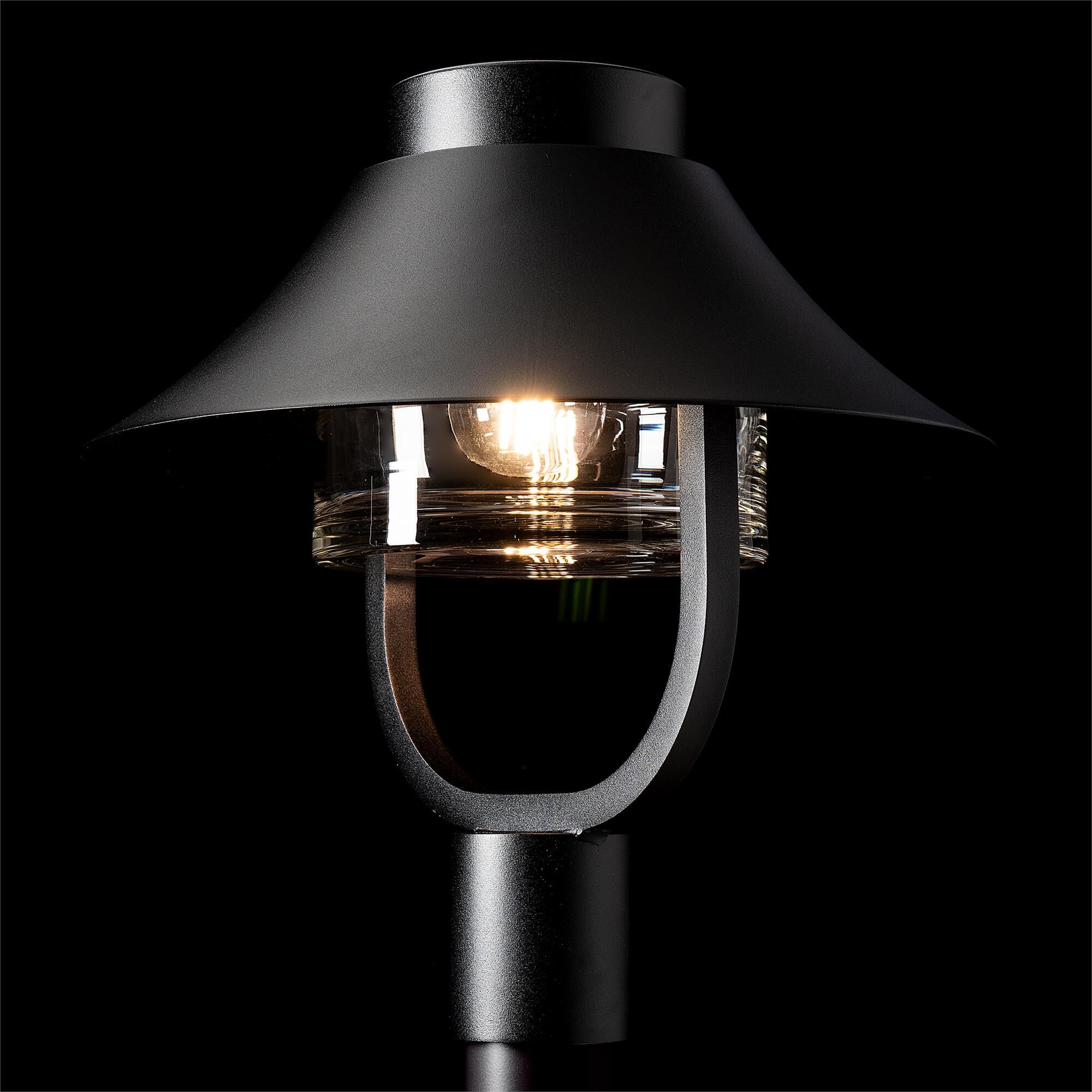 Shown in Coastal Black finish and Clear glass