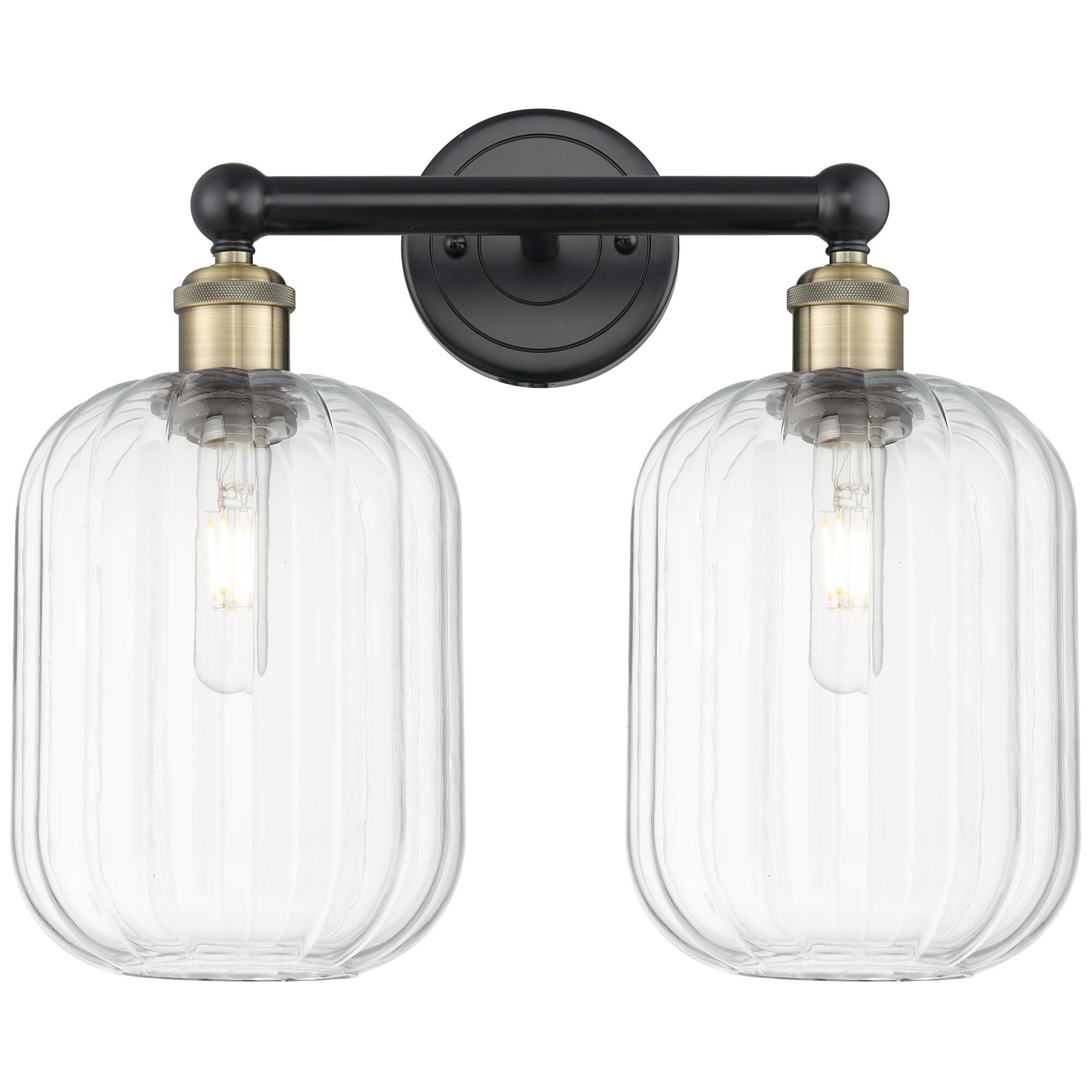 Shown in Black Antique Brass finish and Clear glass