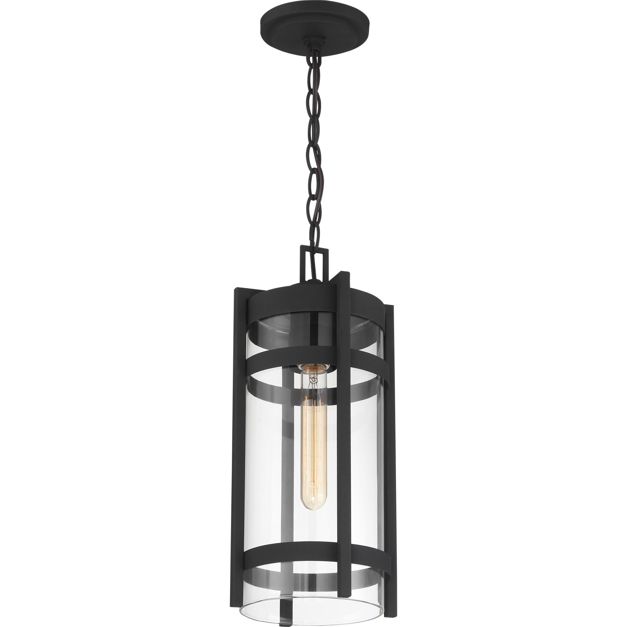 Shown in Textured Black finish and Clear Seeded glass