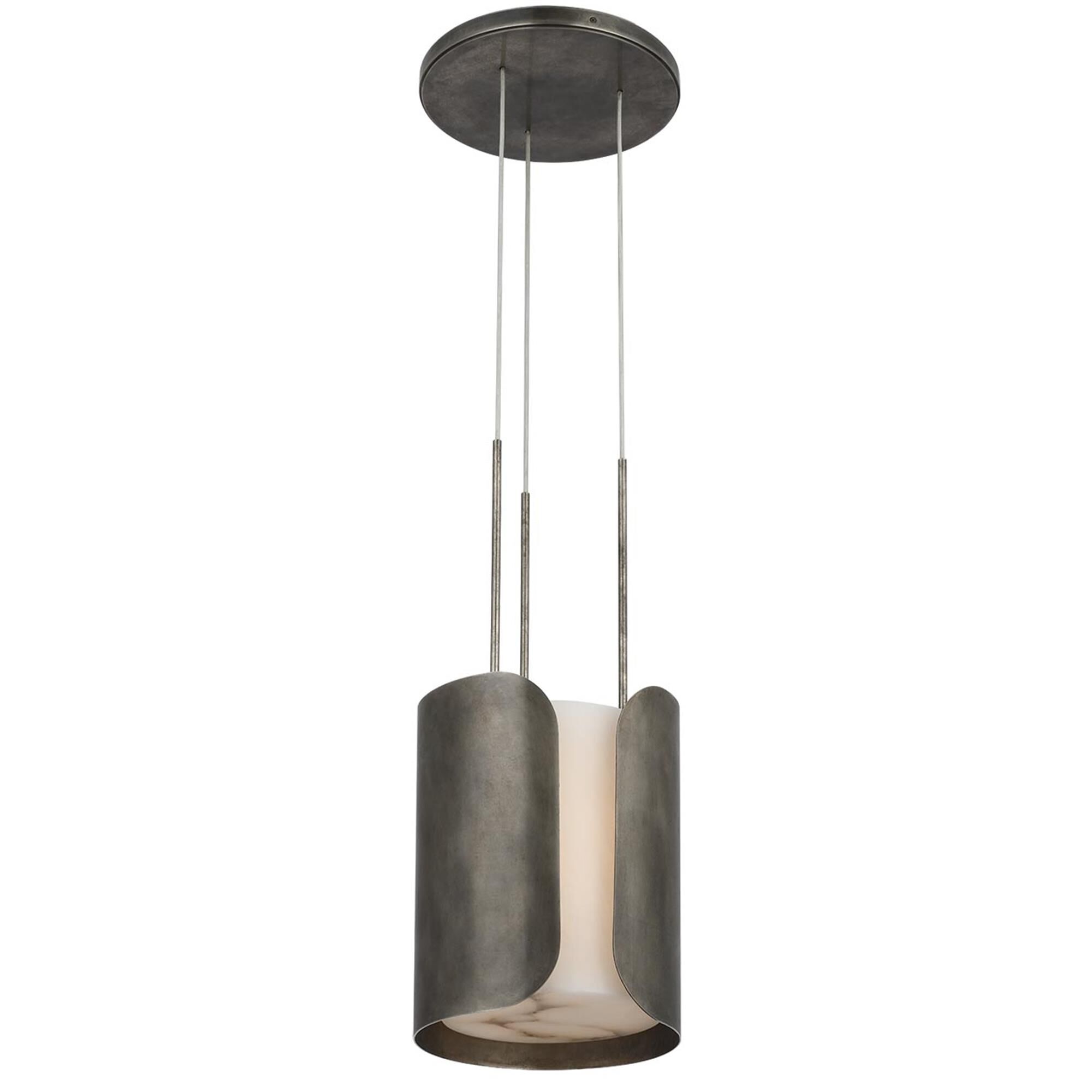 Shown in Mottled Pewter finish and Alabaster shade