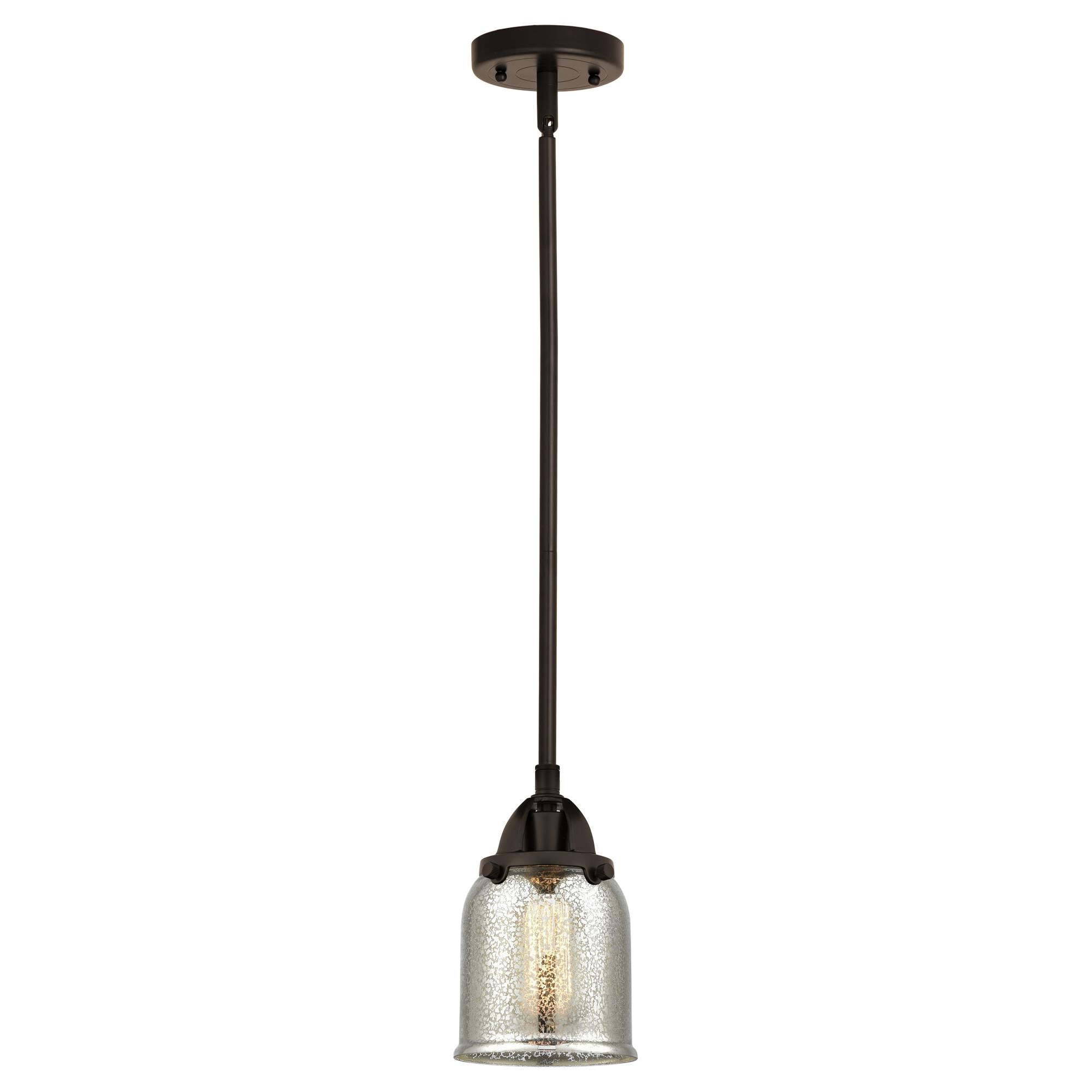 Shown in Oil Rubbed Bronze finish and Seedy Small Bell glass and No Shade shade