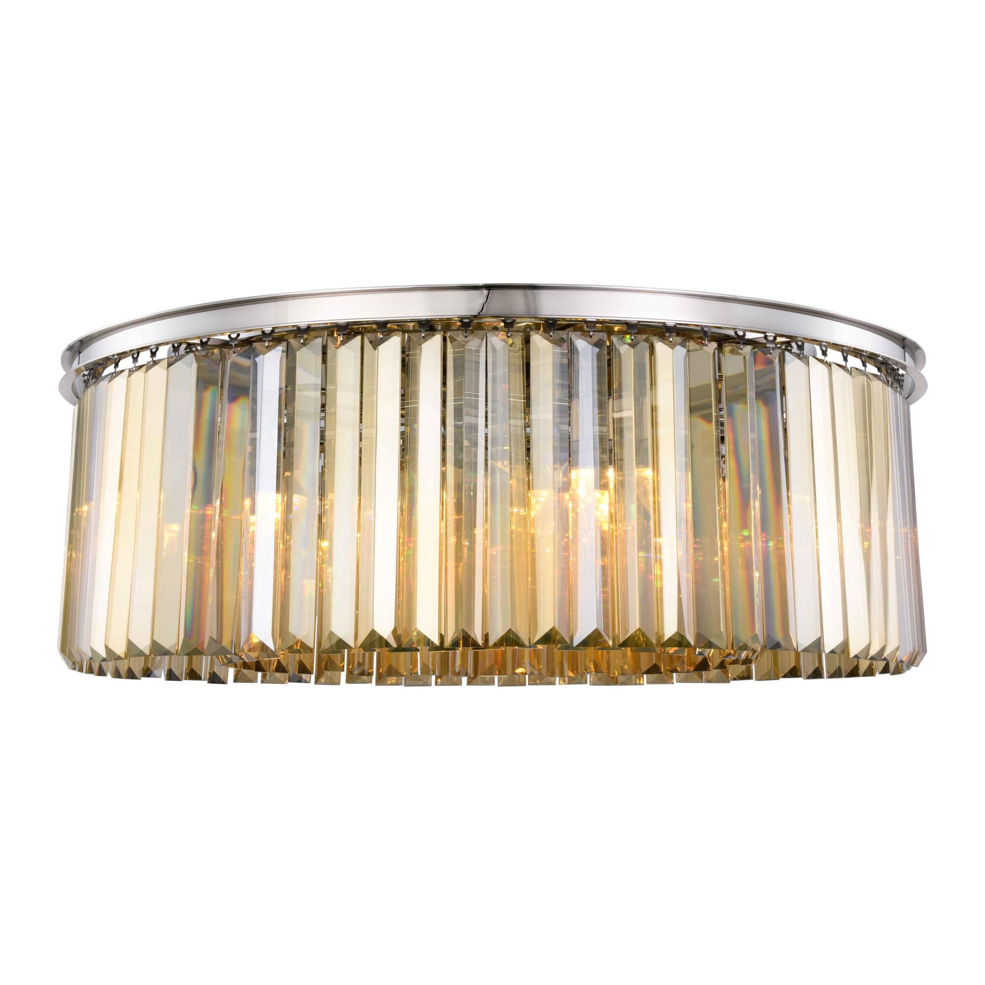 Shown in Polished Nickel finish and Royal Cut crystal and Golden Teak (Smoky) accent