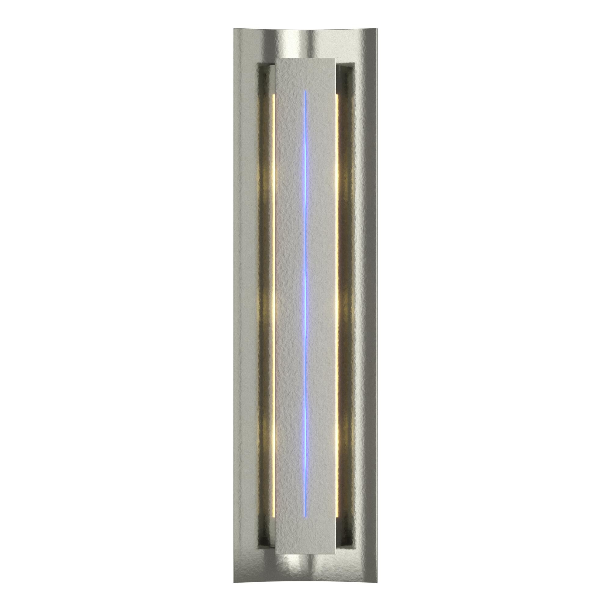 Shown in Sterling finish and Blue glass